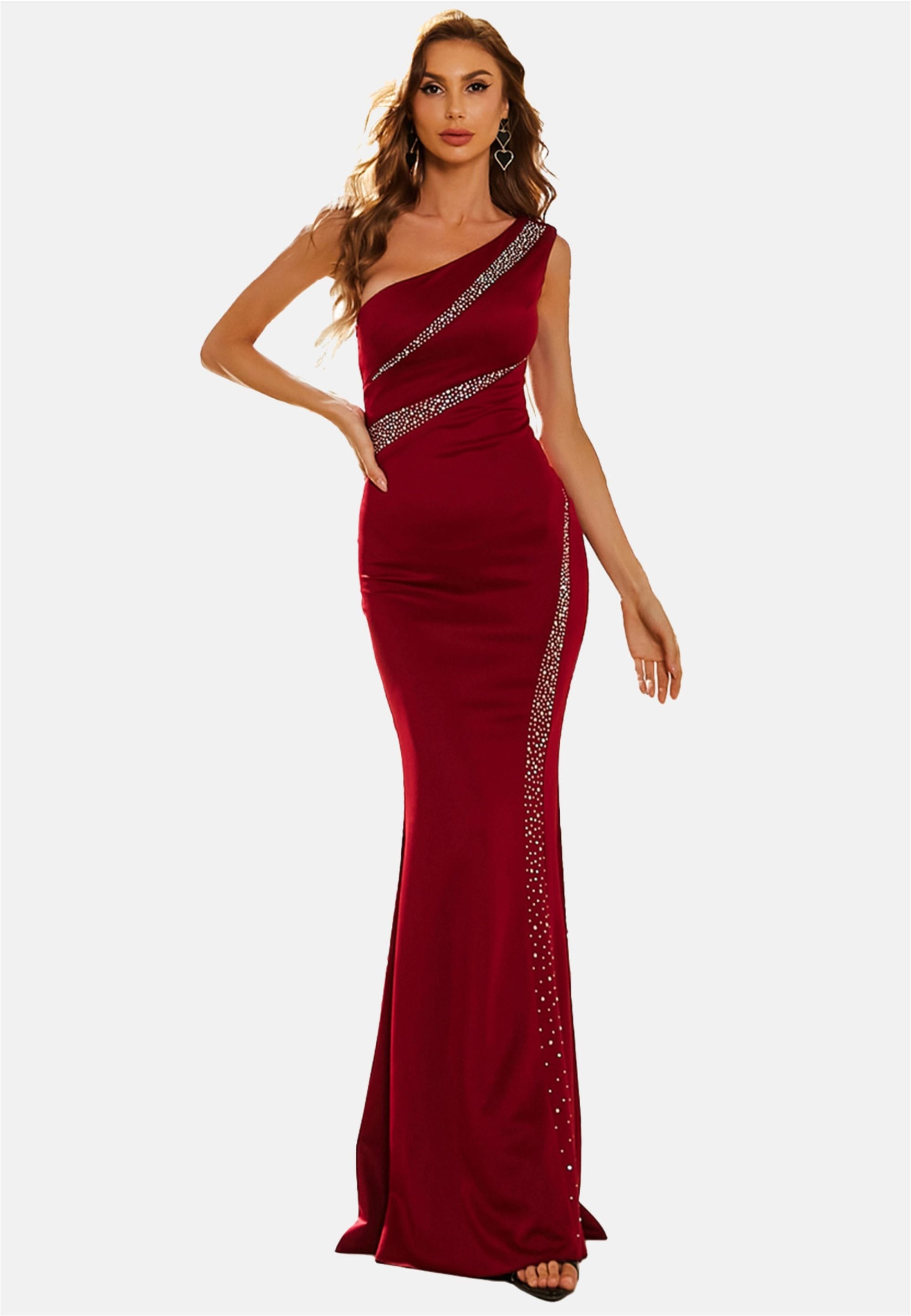 Moda Minx Jerseykleid »Whitney Long Dress«, mit asymmetrischem Schnitt