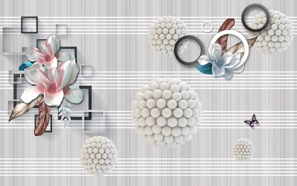 Papermoon "Abstrakt 3D Effekt mit Blumen"