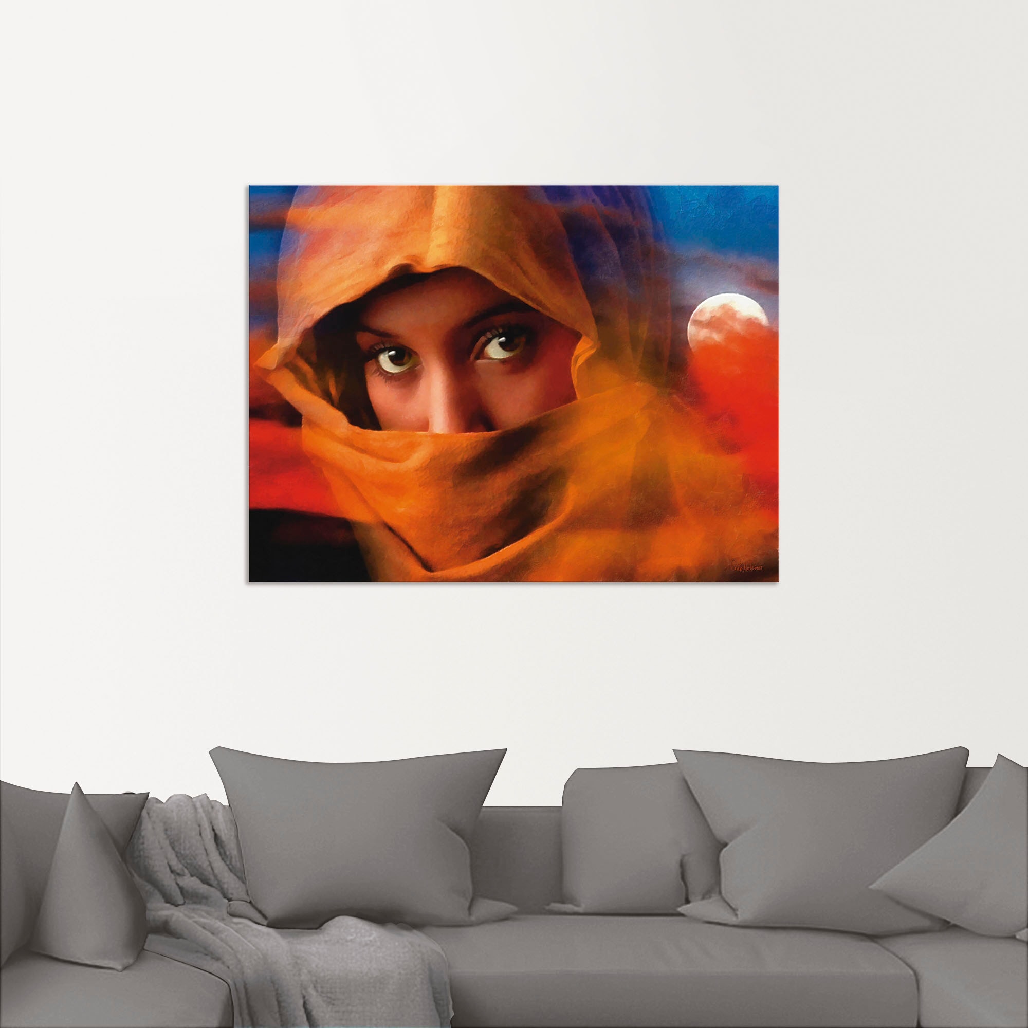 Artland Wandbild »Muslimische Mädchen Augen«, Bilder von Frauen, (1 St.), als Leinwandbild, Poster in verschied. Größen