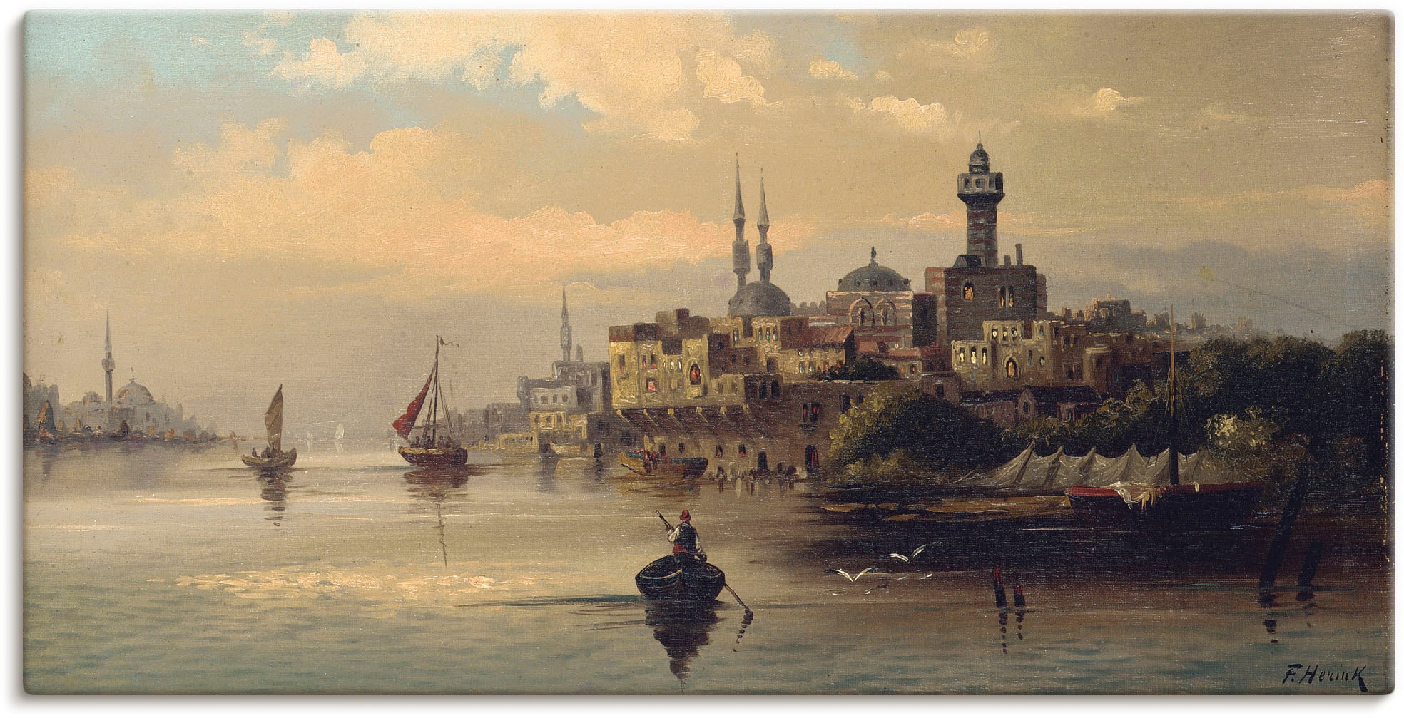 (1 Artland oder Leinwandbild, in kaufen BAUR Poster St.), Wandaufkleber | »Kauffahrtsschiffe Größen als Istanbul«, versch. Wandbild Bosporus, Gewässer, auf