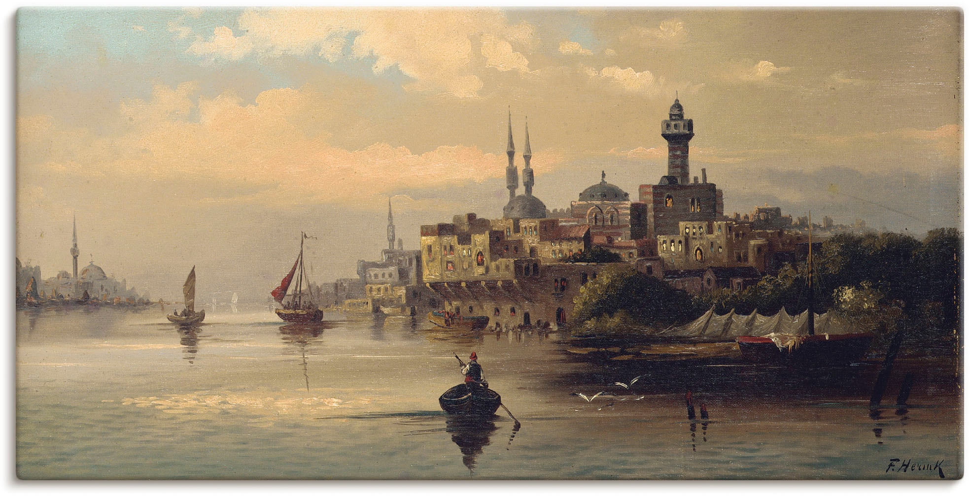 Artland Wandbild "Kauffahrtsschiffe auf Bosporus, Istanbul" Gewässer 1 Stk. günstig online kaufen