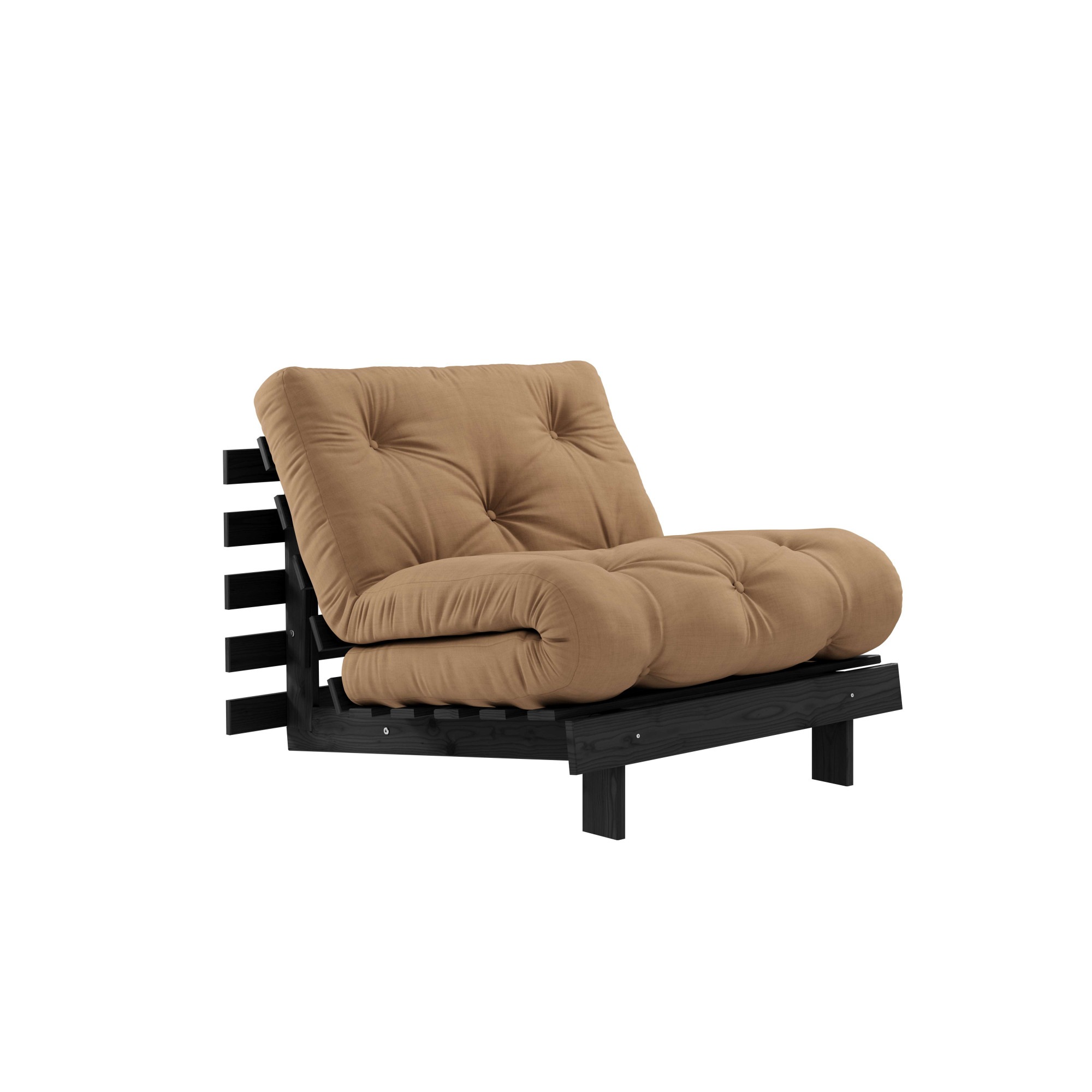 Karup Design Daybett "Roots Sofa Bed, Schlafsofa, Bettfunktion, FSC-Massivholz, B: 90 cm" Erhältlich in Breite 90 cm, 140 cm oder 160 cm, Inkl. Futonmatratze. Made in Europe, minimalistisches Design