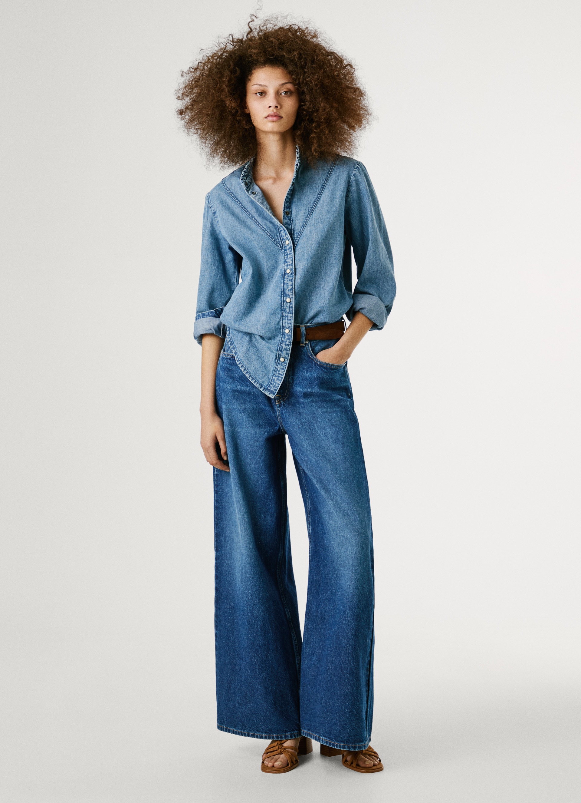 Pepe Jeans Jeansbluse »REGULAR DENIM BLOUSE«, mit Druckknöpfen
