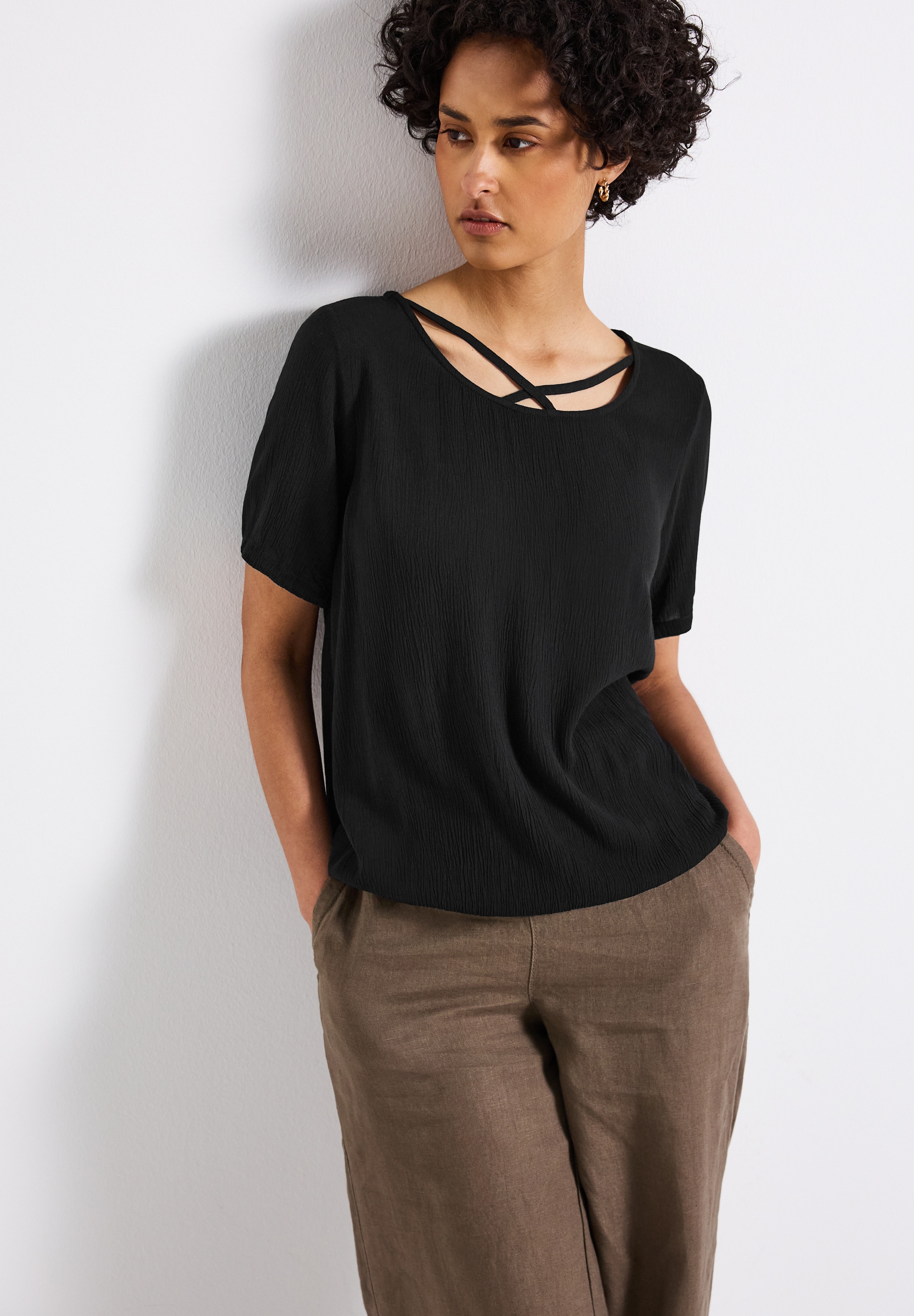 STREET ONE Shirtbluse, mit Bänderdetail günstig online kaufen