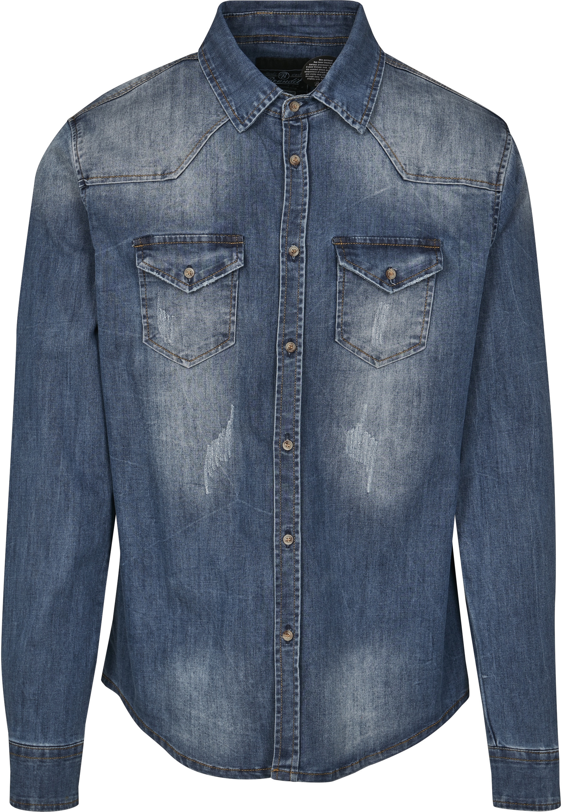 Brandit Langarmhemd "Brandit Herren Riley Denim Shirt" 1 Stk. günstig online kaufen
