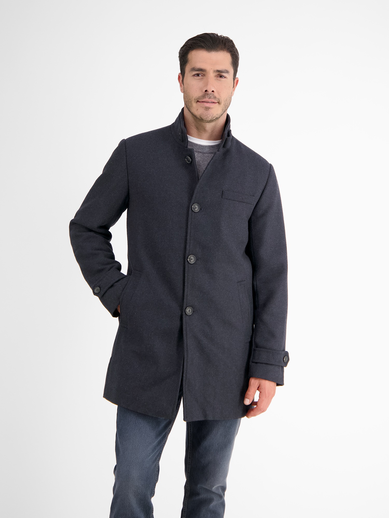 LERROS Langjacke »LERROS Mantel in elegant-sportivem Design«, ohne Kapuze, Keine Angabe