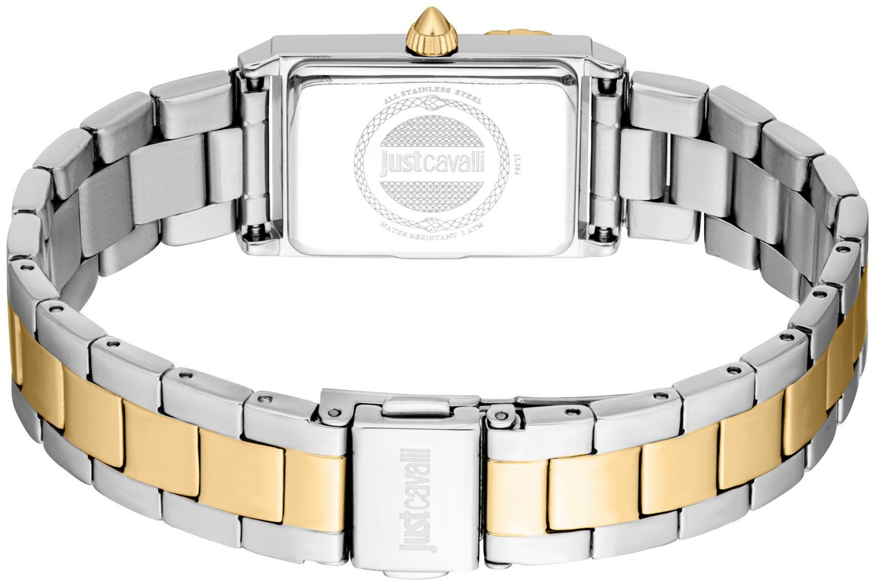 Just Cavalli Time Quarzuhr »Snake«, Armbanduhr, Damenuhr, Edelstahlarmband, analog, Kristallsteine