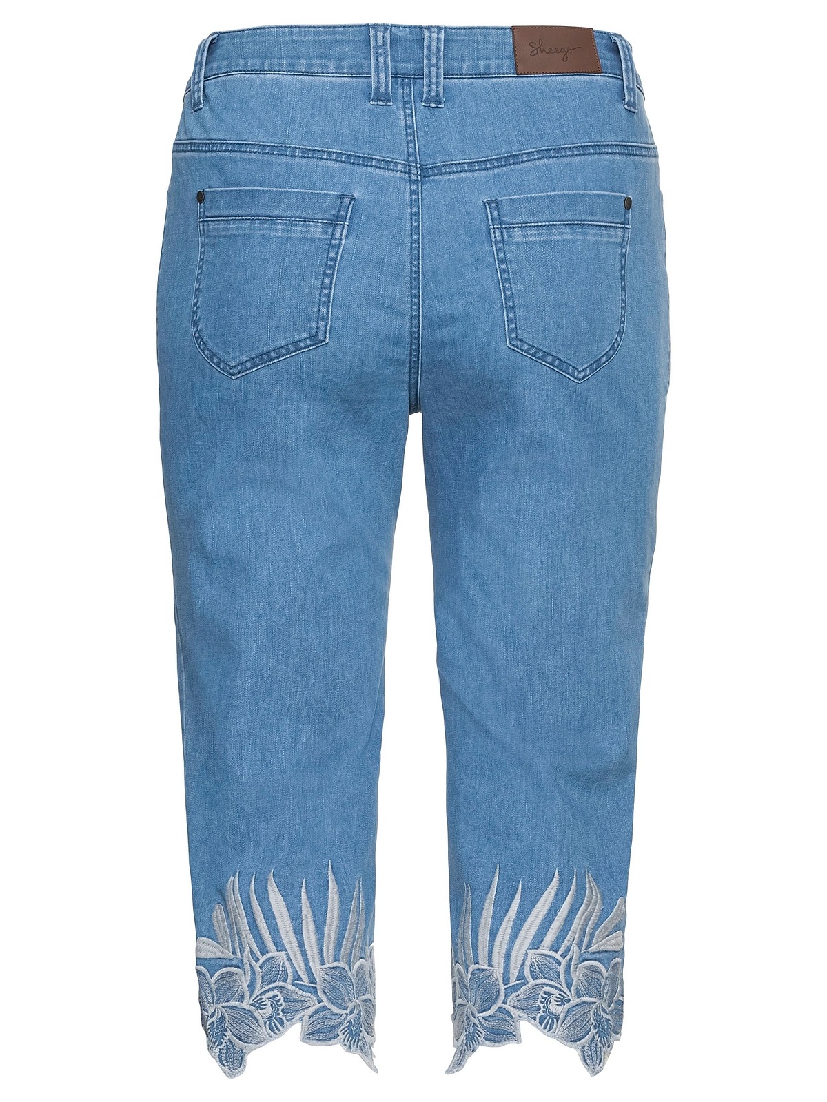 Sheego 3/4-Jeans »Große Größen«, mit hochwertiger Stickerei und Spitzendetails