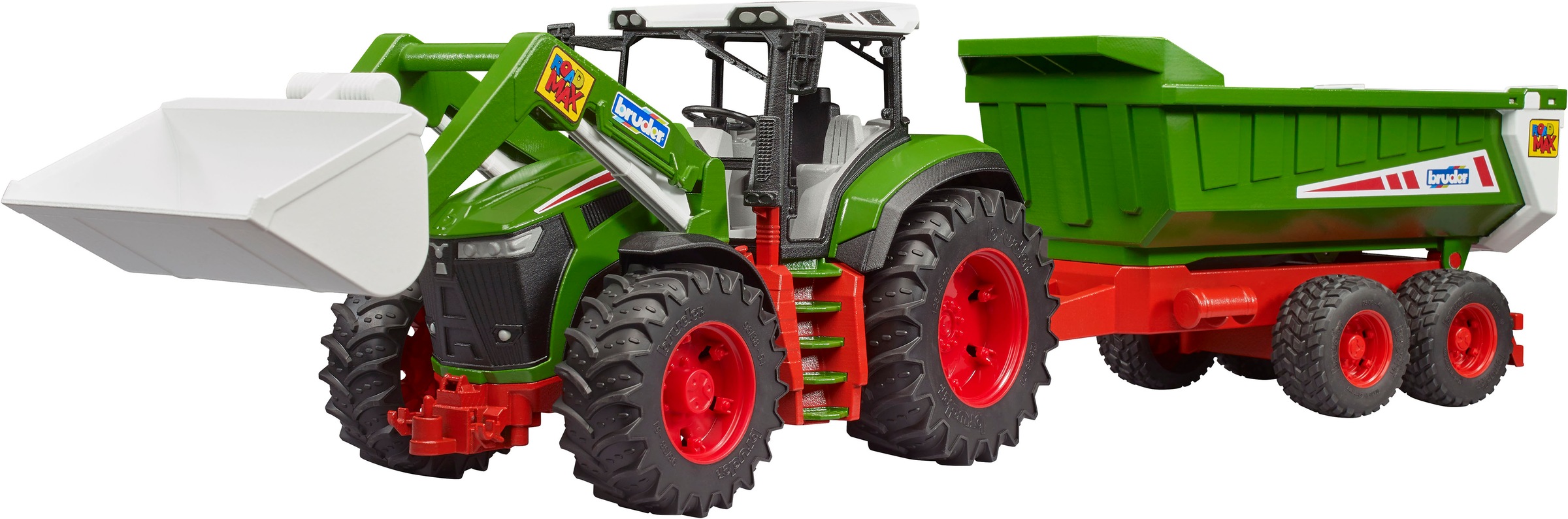 Bruder® Spielzeug-Traktor »Roadmax Traktor mit Frontlader und Kippanhänger (03452)«, Made in Europe