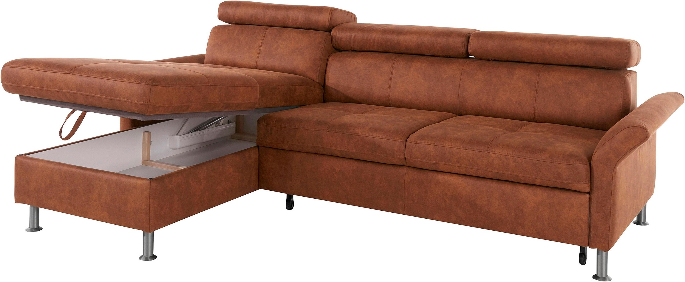 exxpo - sofa fashion Ecksofa wahlweise Rückenverstellung, mit Bettfunktion »Maretto«, inkl. | bzw. BAUR Kopf- kaufen