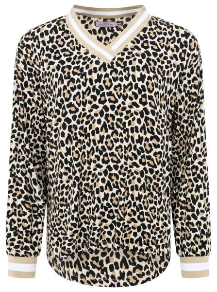 Zwillingsherz Blusenshirt ""Leo"", Trendige Leoshirt-Bluse mit V-Ausschnitt günstig online kaufen