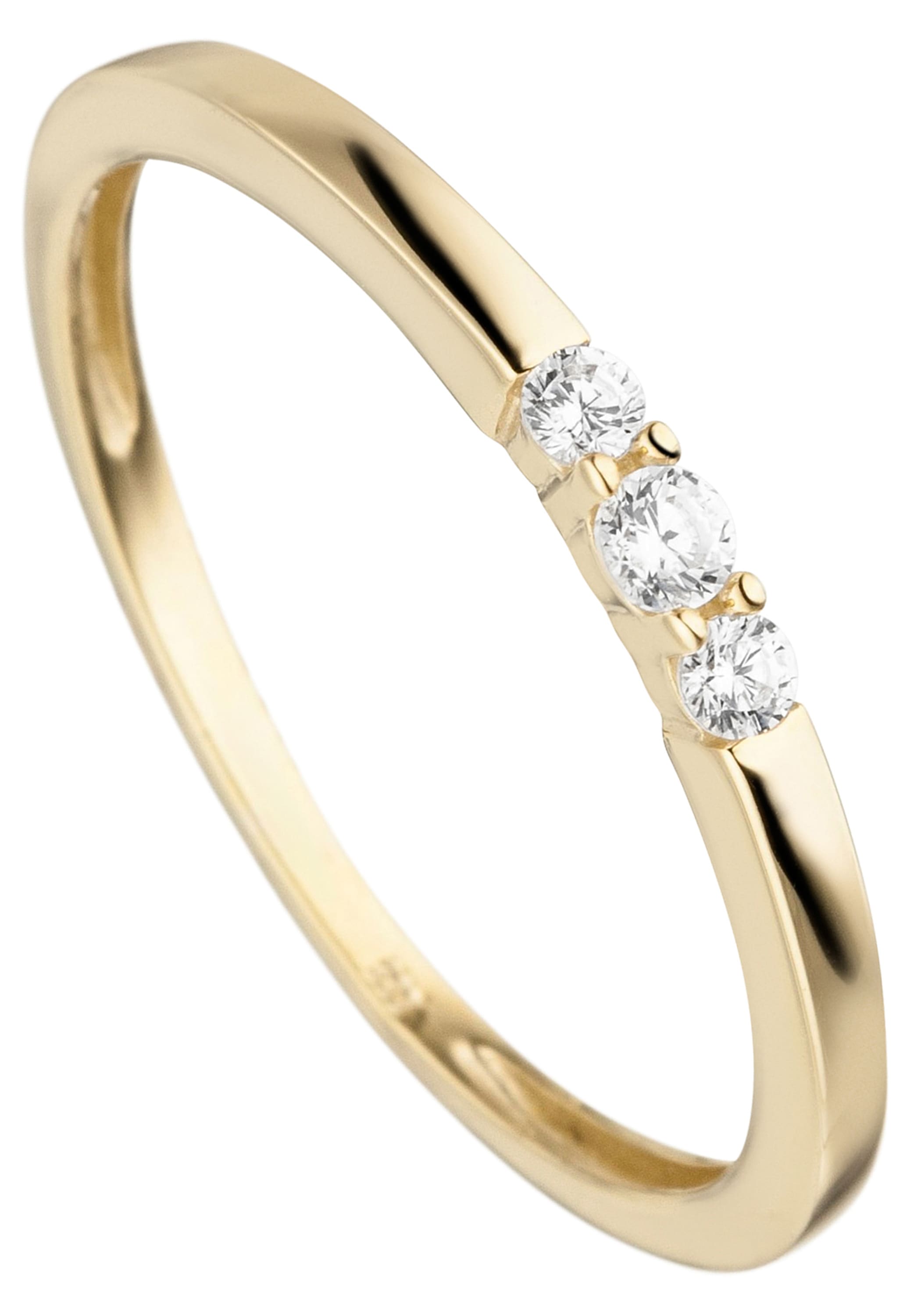 Fingerring »Ring mit 3 Zirkonia«, 333 Gold