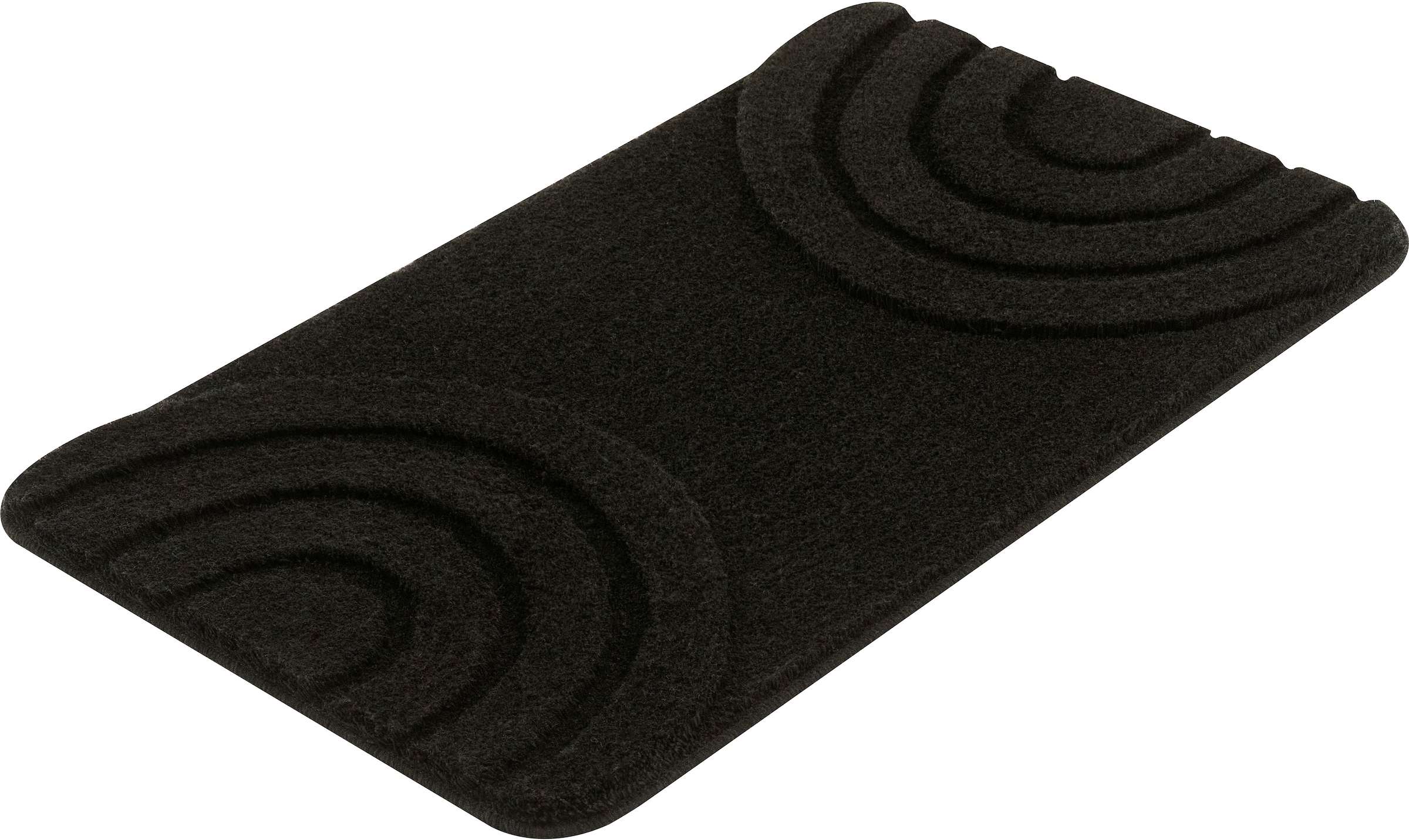 Kleine Wolke Badematte "Bow, Badvorleger, Badezimmer Teppich" Höhe 25 mm rutschhemmend beschichtet fußbodenheizungsgeeignet Badteppich, Uni Faben, Hoch/Tief Effekt