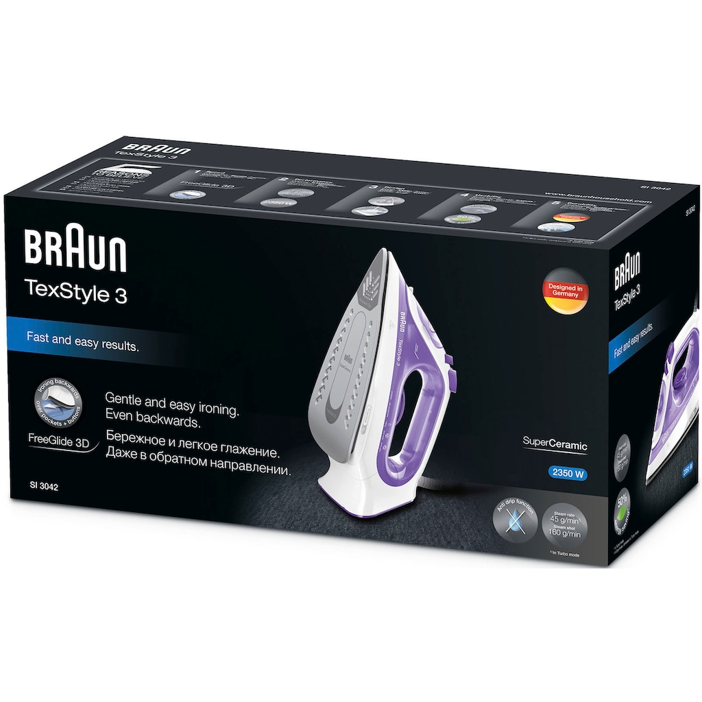 Braun Dampfbügeleisen »TexStyle 3 SI 3042 VI«, 2350 W