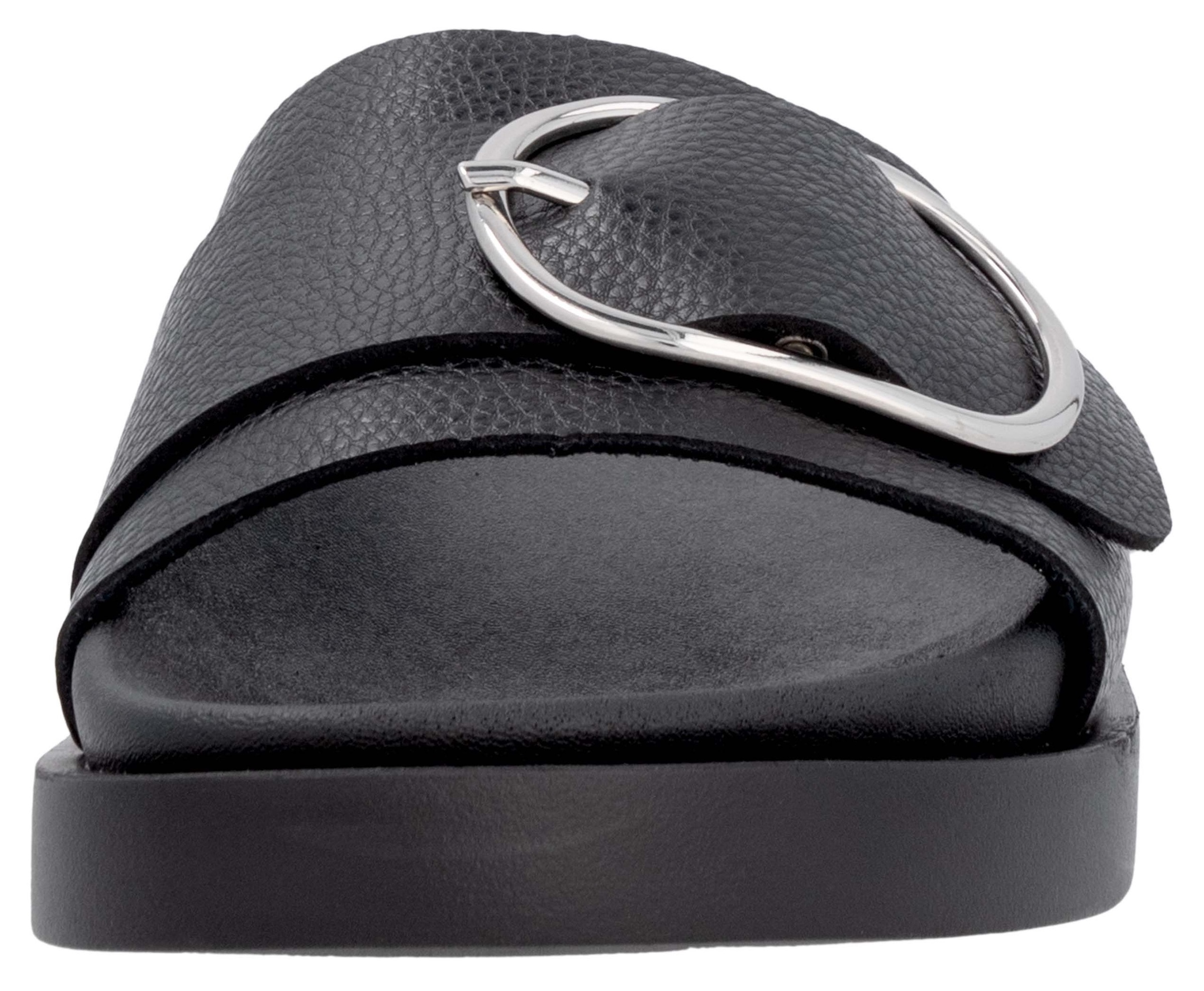 RIEKER Sport Pantolette, Sommerschuh, Strandschuh, Urlaubschuh, Hausschuh mit Zierschnalle