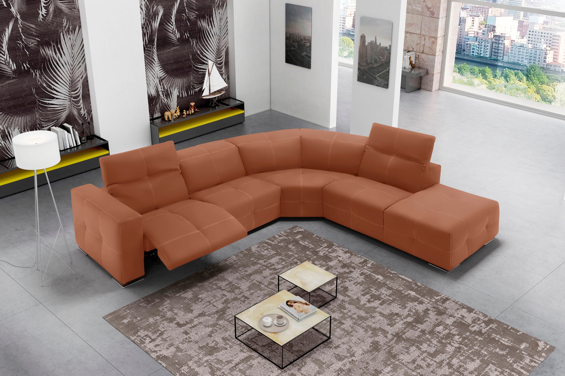 Egoitaliano Ecksofa »Sauvanne«, wahlweise mit elektrischer Relaxfunktion, Kopfteilverstellung