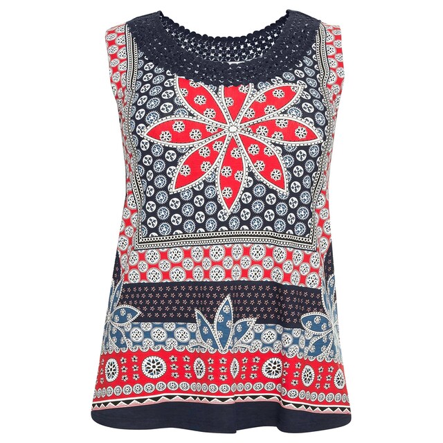 sheego by Joe Browns Tanktop »Große Größen«, mit Blumendruck und  Häkelspitze für kaufen | BAUR