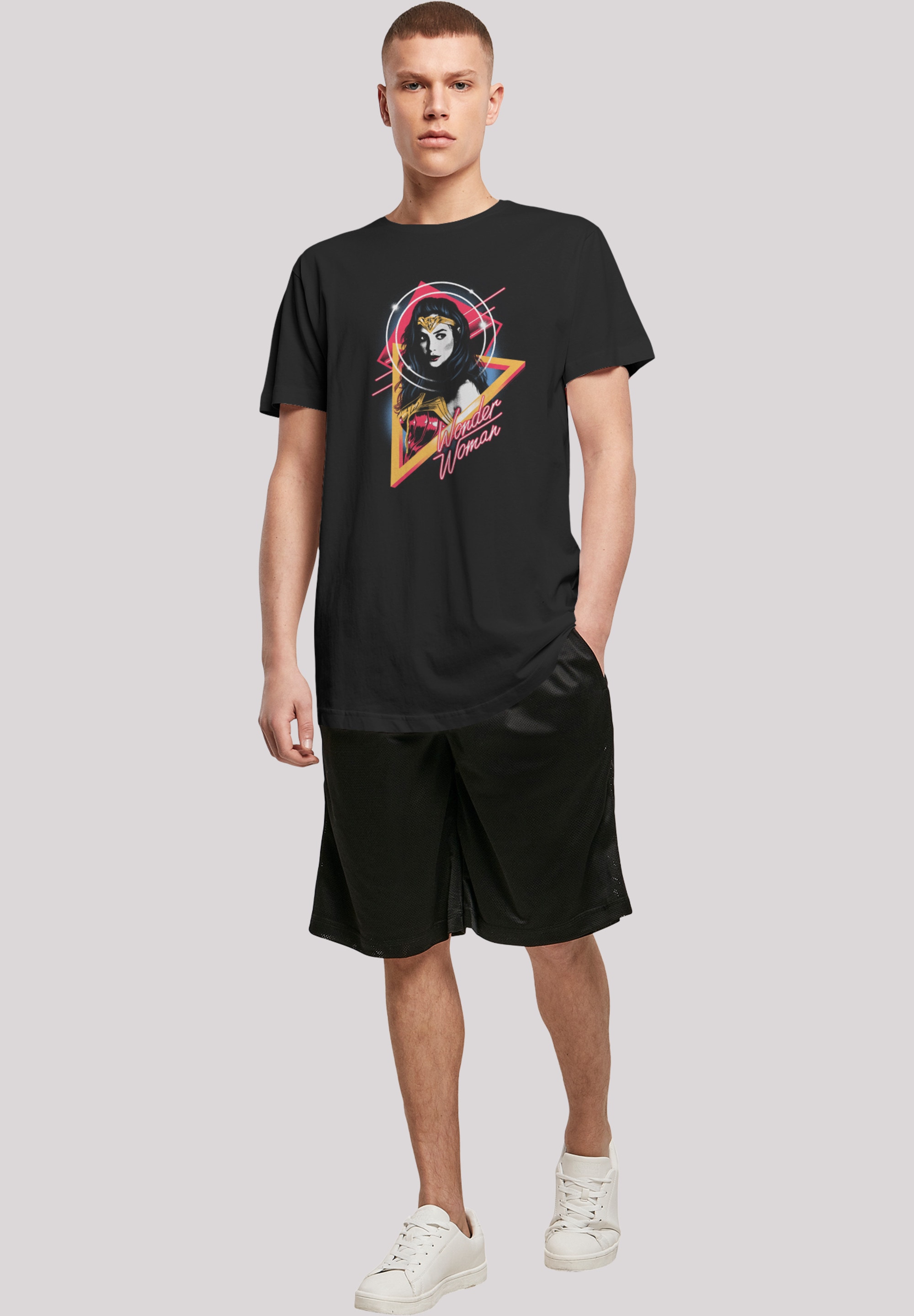 F4NT4STIC T-Shirt »DC Comics Wonder Diana 80s Triangle«, Herren,Premium Merch,Lang,Longshirt,Bedruckt