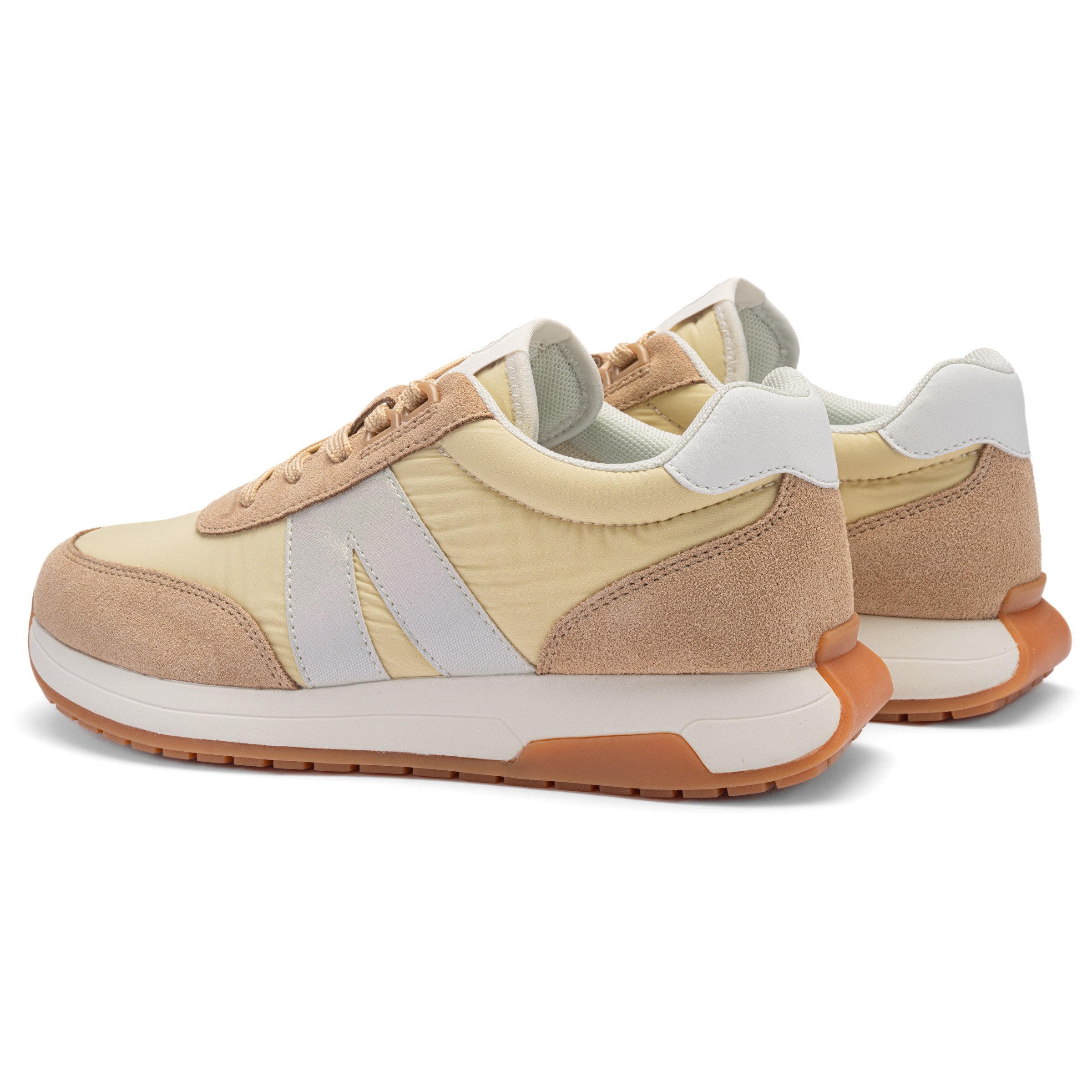 Sneaker ARA "Ara Sneaker Lederimitat/Textil", Damen, Gr. 38, beige, gelb, Lederimitat, Textil, Schuhe Sneaker 3