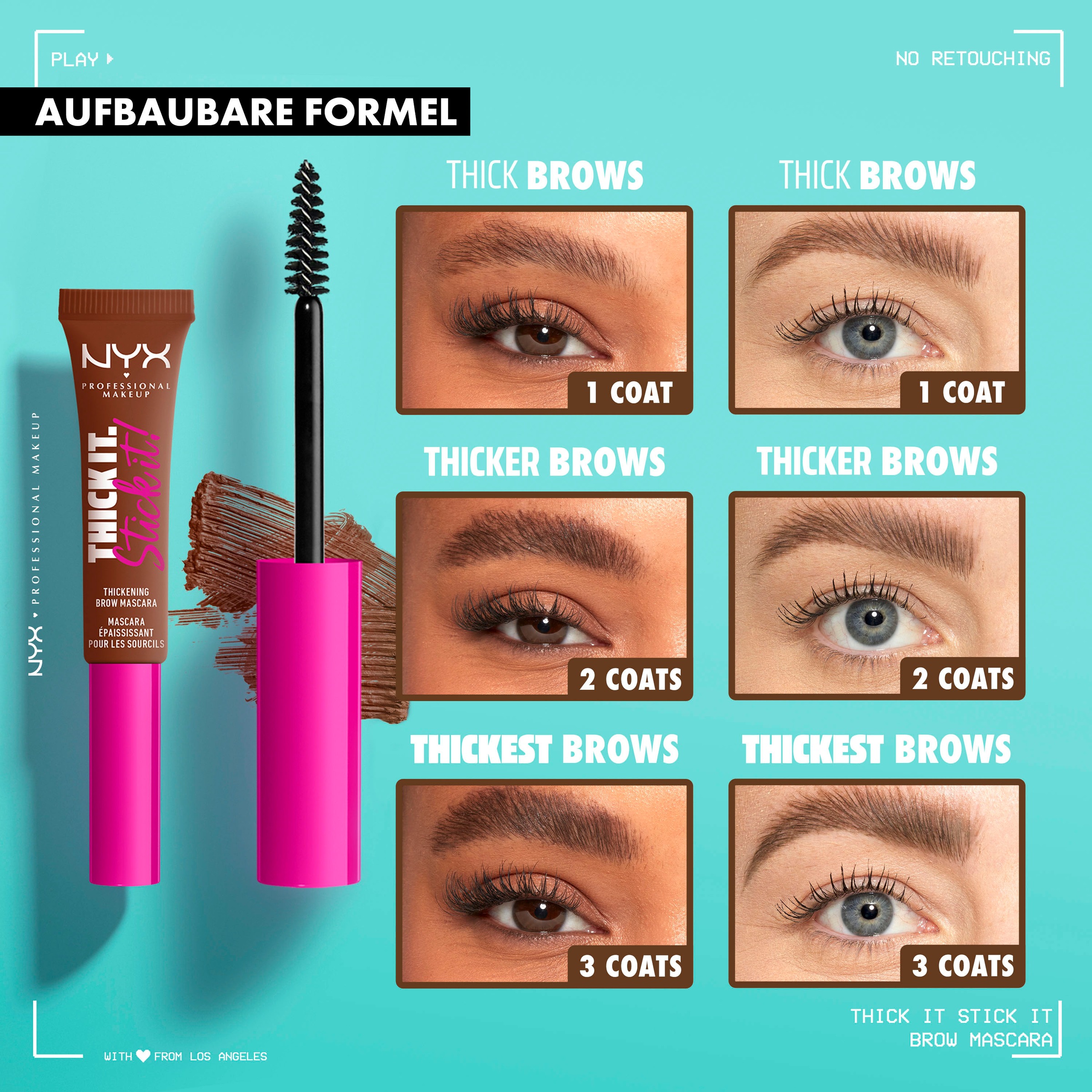 NYX Augenbrauen-Kosmetika »Professional Makeup Brow Mascara«, mit feiner Verdichtungstechnik