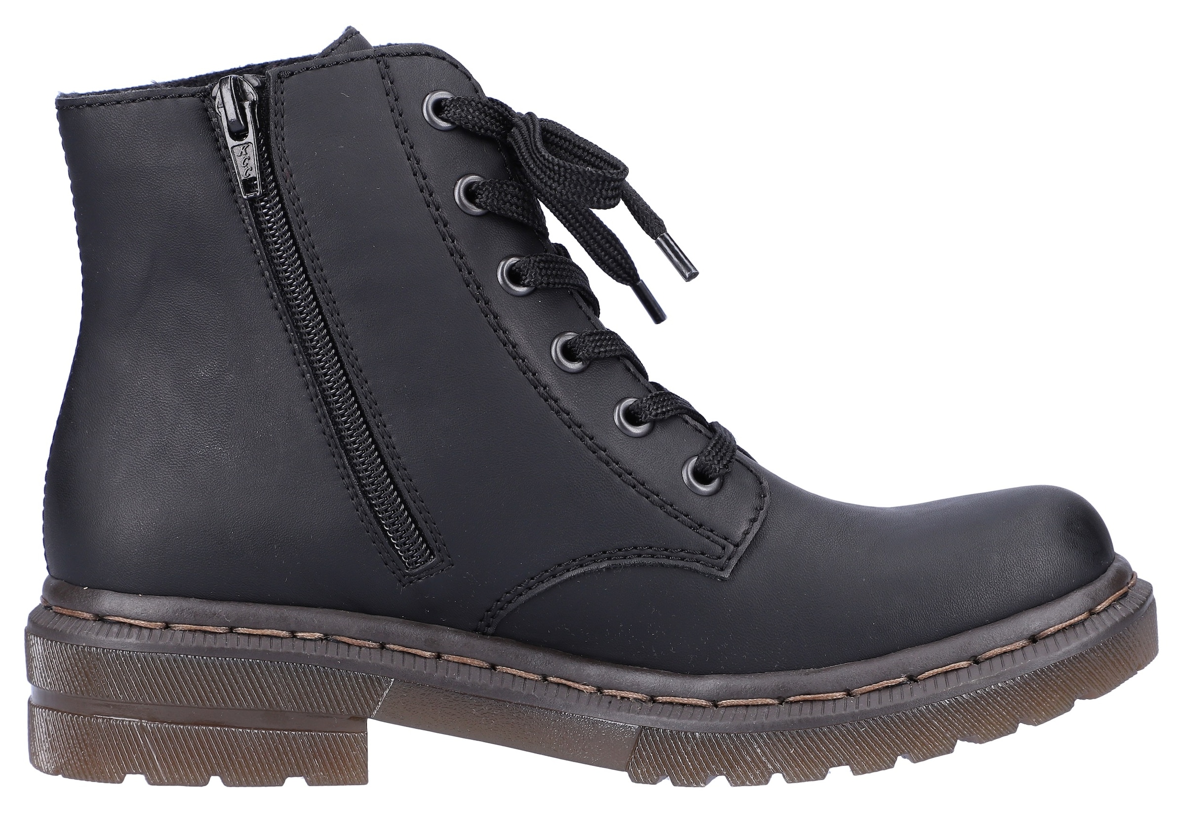 Rieker Schnürboots  , Schnürstiefelette, Blockabsatz, mit Logoprägung