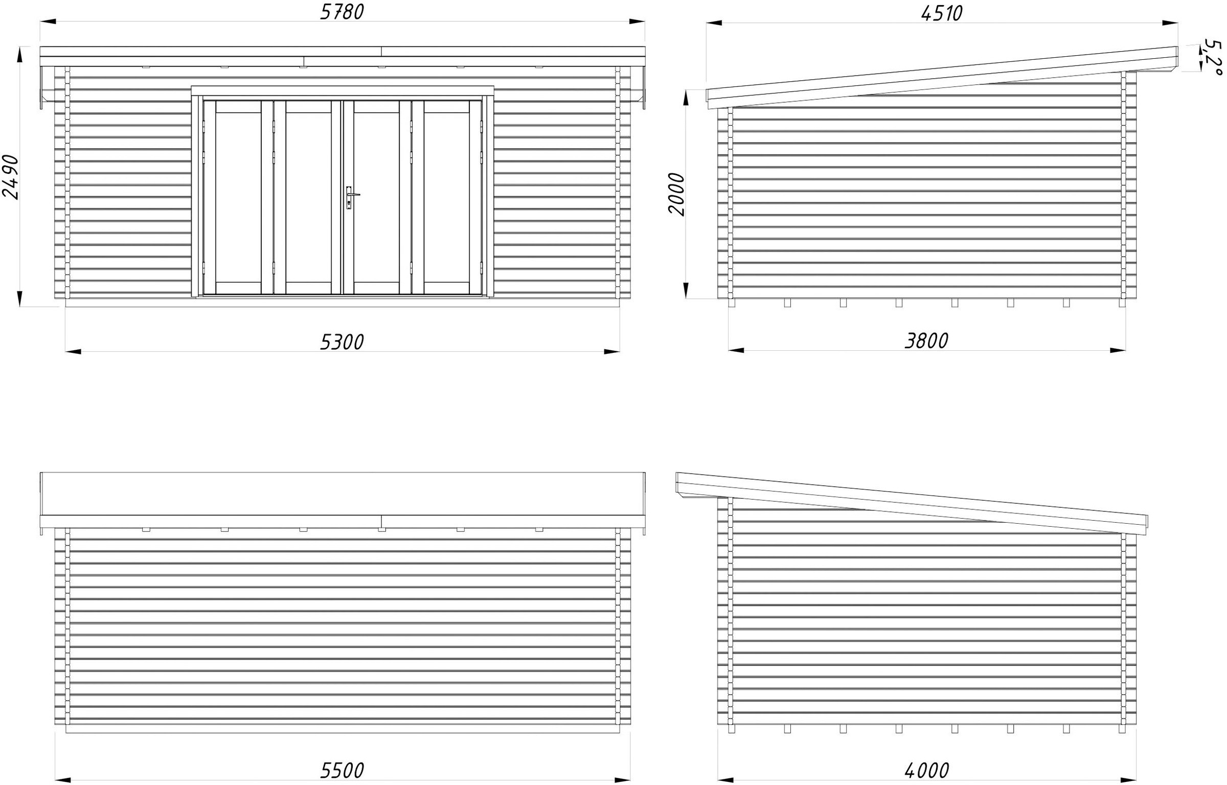 Palmako Gartenhaus »Lea Bifold« verschiedene Farben