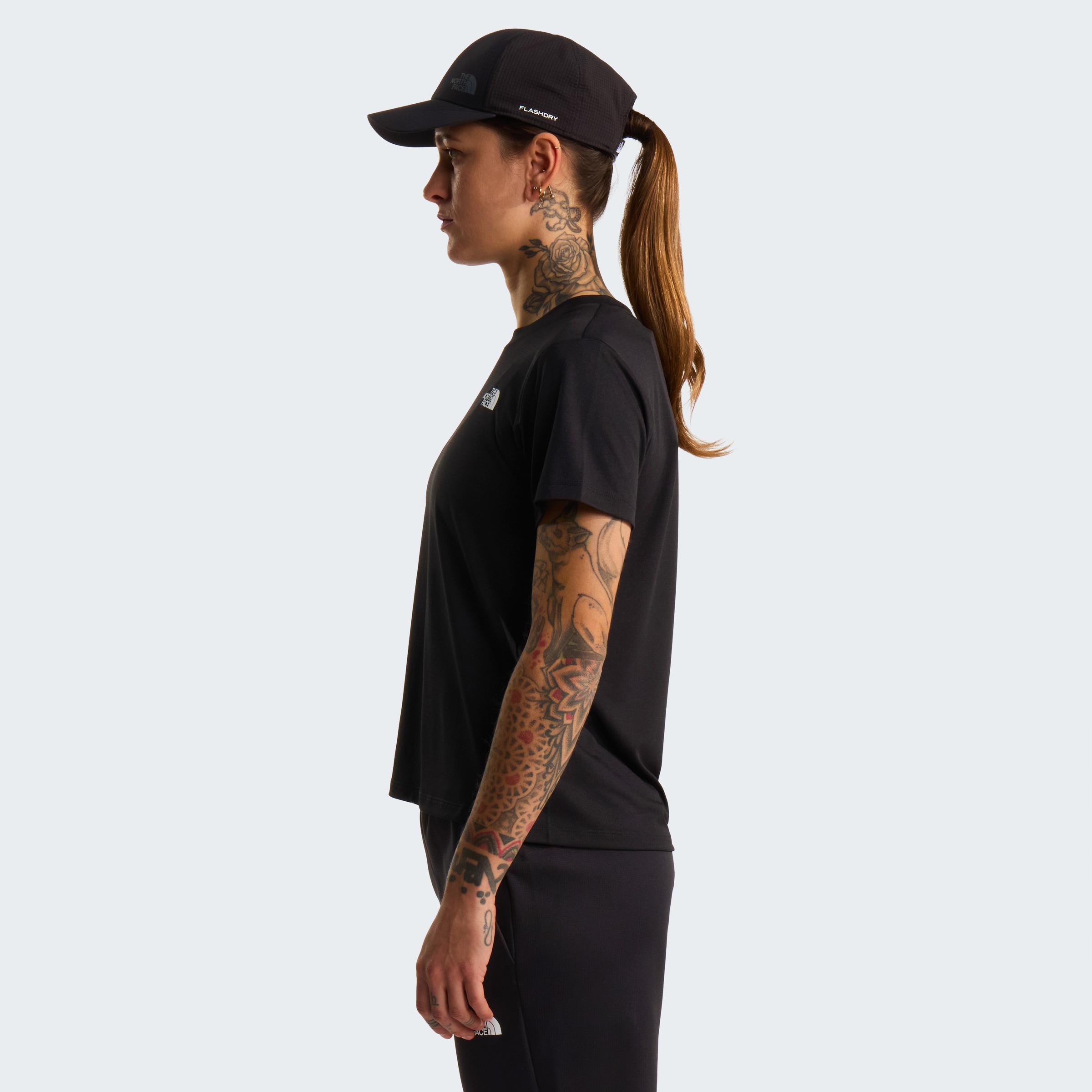 Funktionsshirt THE NORTH FACE "W FLEX SHORT SLEEVES REG TEE", Damen, Gr. XS, tnf schwarz, Obermaterial: 100% Polyester, Shirts Funktionsshirt, sportlicher Stil, kurze Ärmel, schnell trocknendes FlashDry™-Gewebe 2