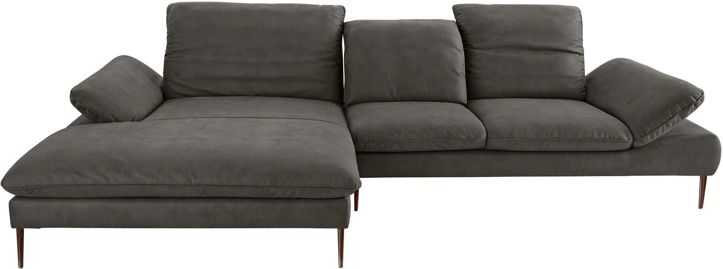 W.SCHILLIG Ecksofa »enjoy&MORE, Designsofa, bequem, elegant und zeitlos, L-Form«, Sitztiefenverstellung, Füße bronze pulverbeschichtet, Breite 340 cm