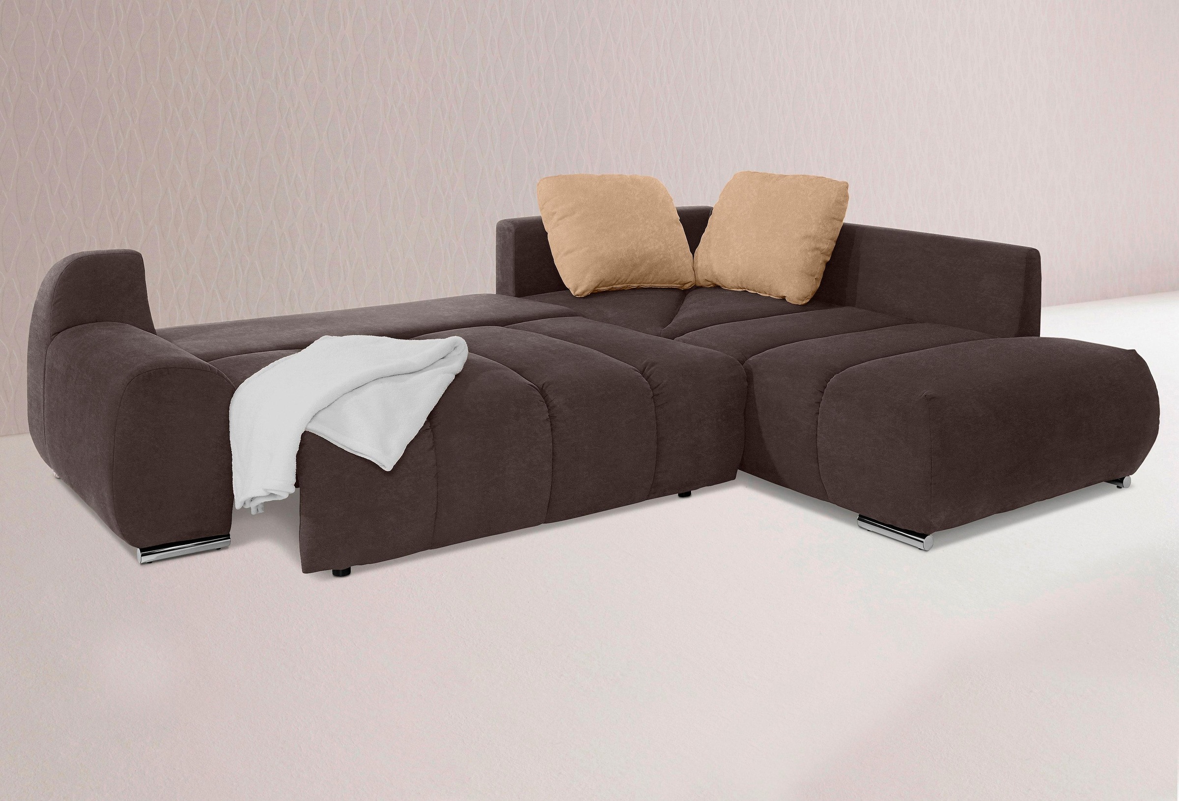 Home affaire Ecksofa "Bono L-Form" mit Ottomane, wahlweise mit Bettfunktion günstig online kaufen