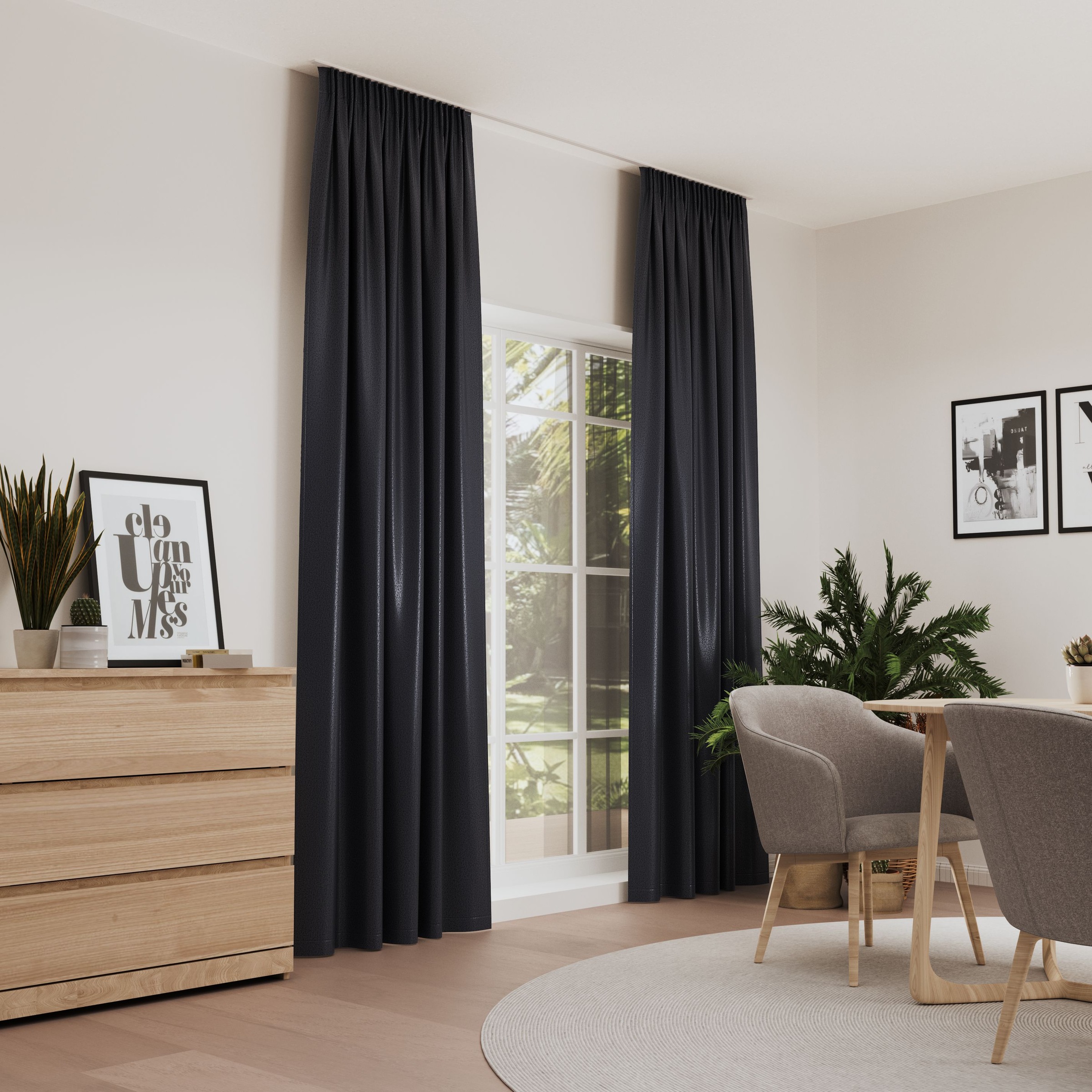 Vorhang NEUTEX FOR YOU, B:141cm H:245cmmarineblau, Polyester, Wohnzimmer, Gardinen, "LUXURY", Samtoptik mit edlem Glanz