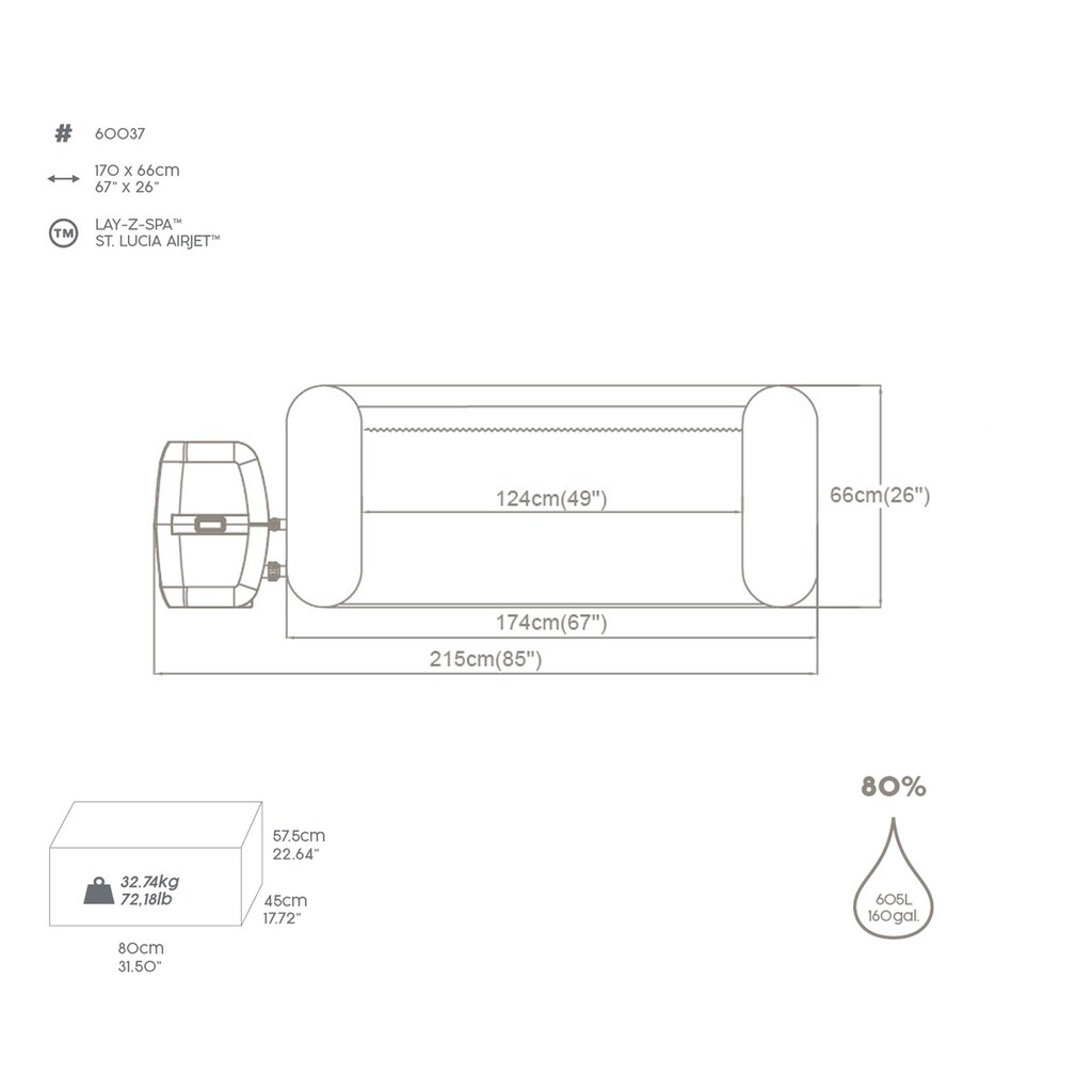 Bestway Whirlpool »LAY-Z-SPA® St. Lucia AirJet™«