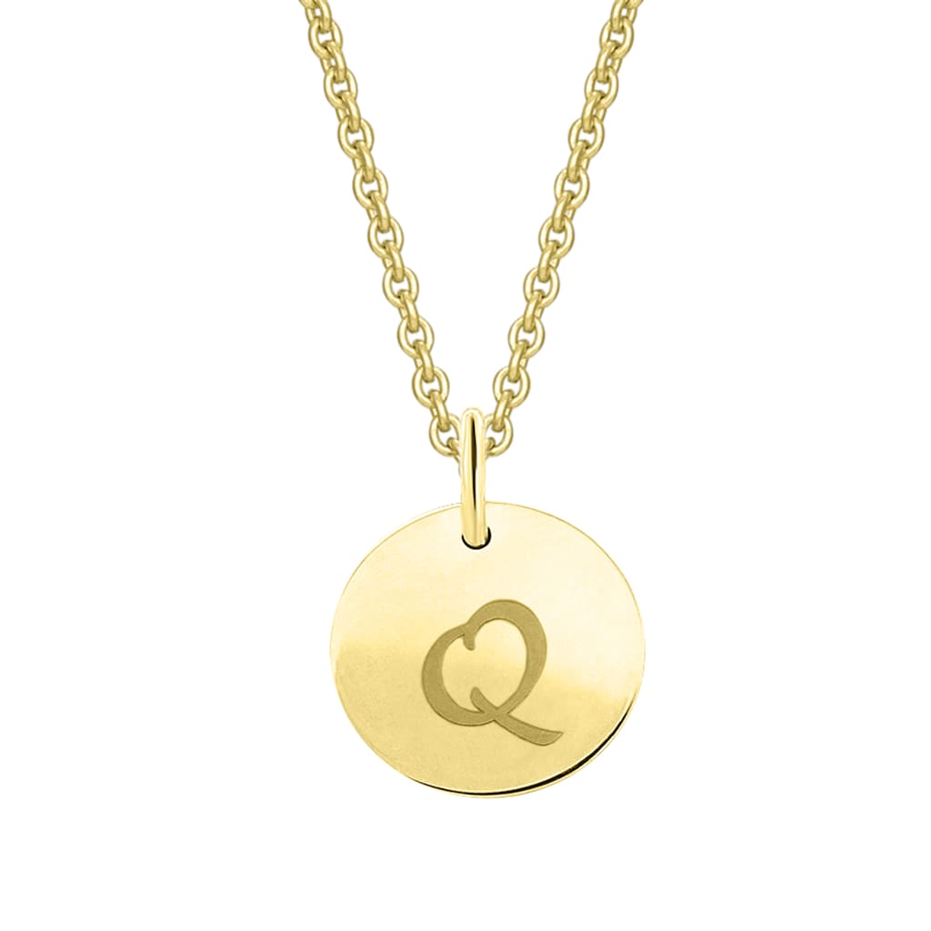 ONE ELEMENT Kettenanhänger »Buchstabe Q Buchstaben Anhänger aus 333 Gelbgold Ø 11 0 mm« Damen Gold Schmuck Buchstabe Q ONE ELEMENT Kettenanhänger »Buchstabe Q Buchstaben Anhänger aus 333 Gelbgold Ø 11 0 mm« Damen Gold Schmuck Buchstabe Q