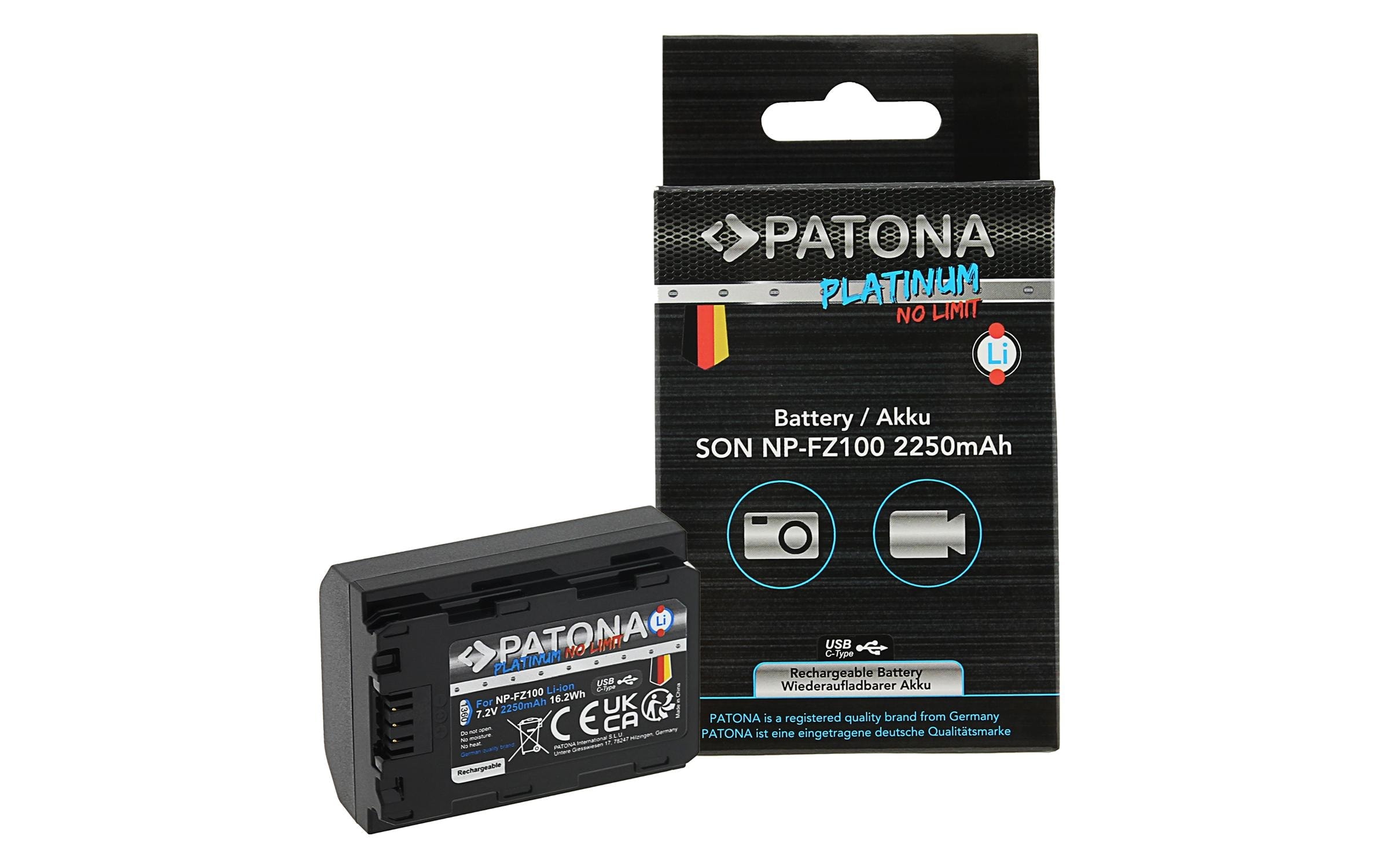   Akku »Patona Platinum Akku für Sony NP-FZ100 A7 III« 2.600 mAh
