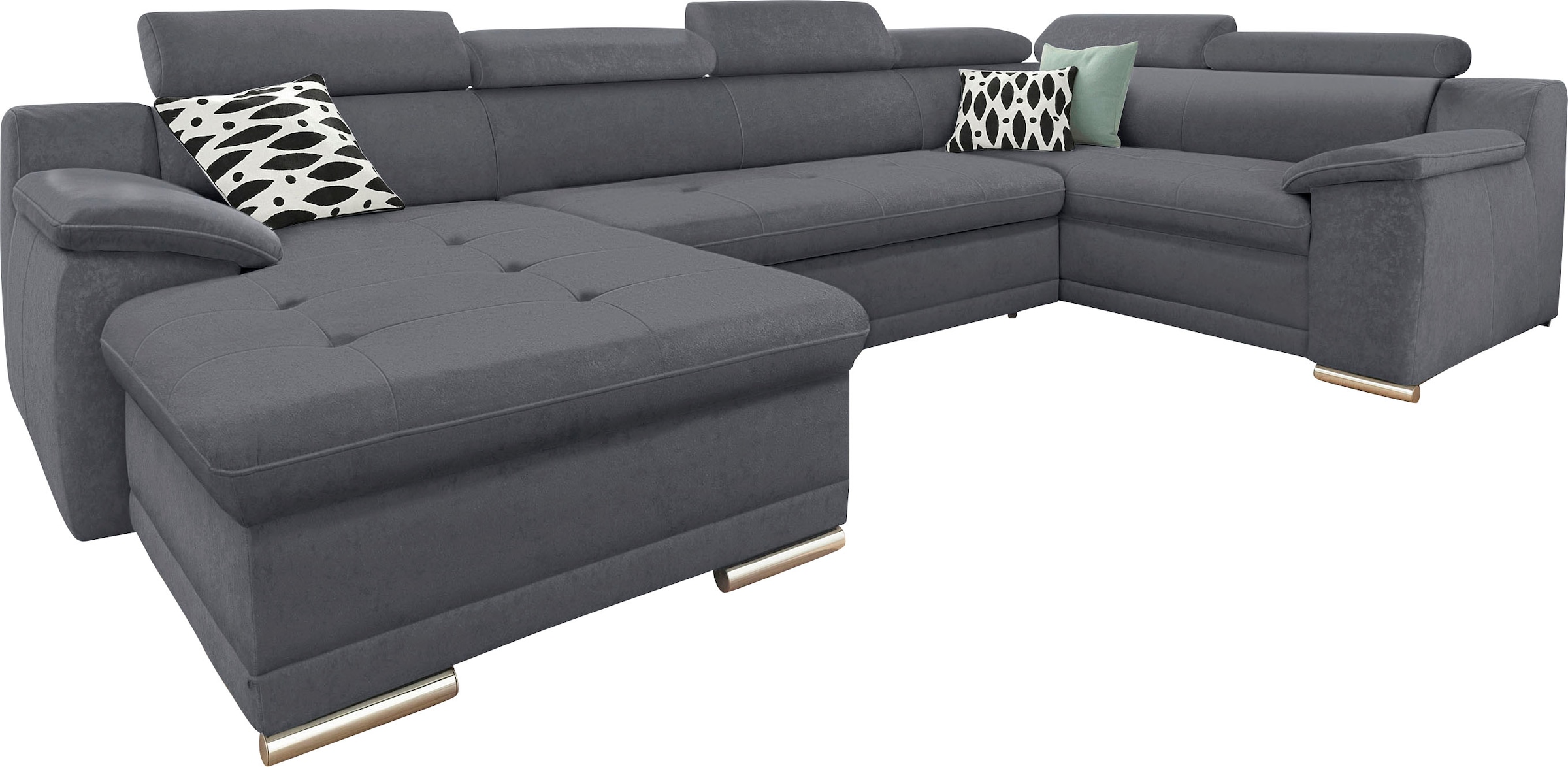 Wohnlandschaft "Andiamo U-Form, B: 336 cm, Kopfteilverstellung, XXL-Sofa" optional Schlaffunktion, frei stellbar, Couch für Wohnkomfort
