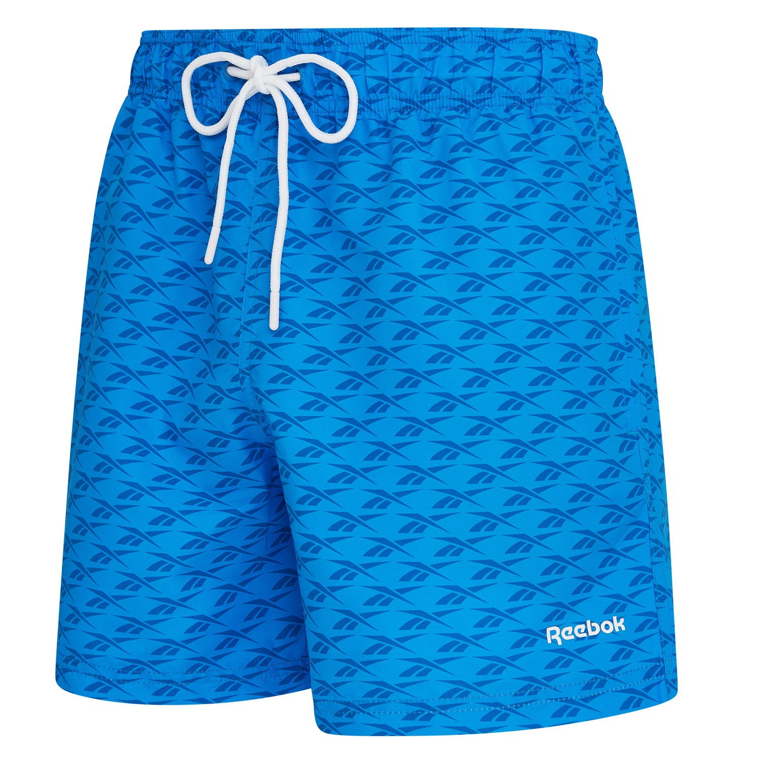 Badeshorts REEBOK "Sergio", Gr. L, N-Gr, blau, Microfaser, Obermaterial: 100% Polyester, Badehosen Badeshorts, mit seitlichen Taschen