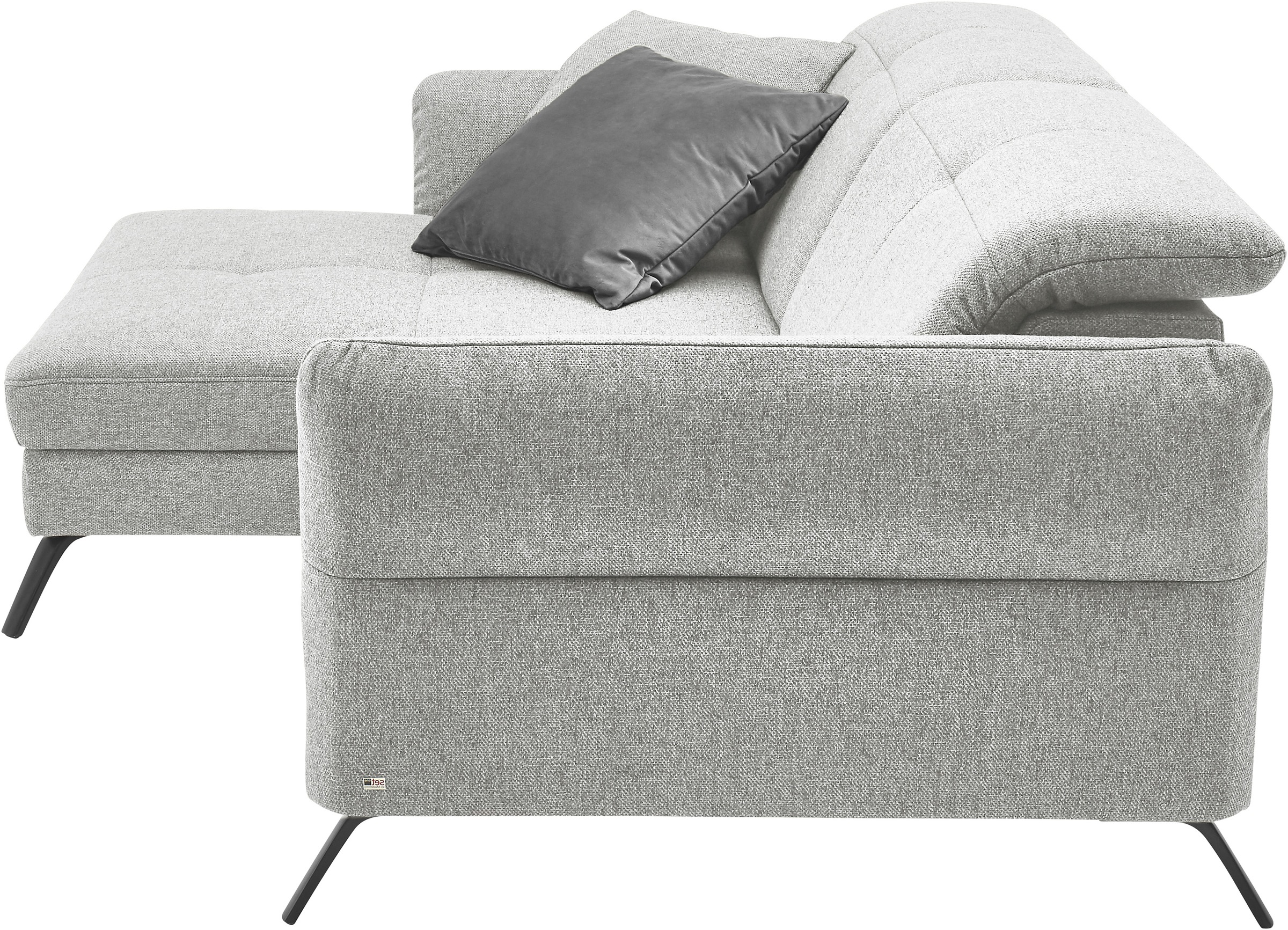 set one by Musterring Ecksofa »SO 4400 V«, wahlweise mit motorischer Bettfunktion & Kopfverstellung, Fuß schwarz