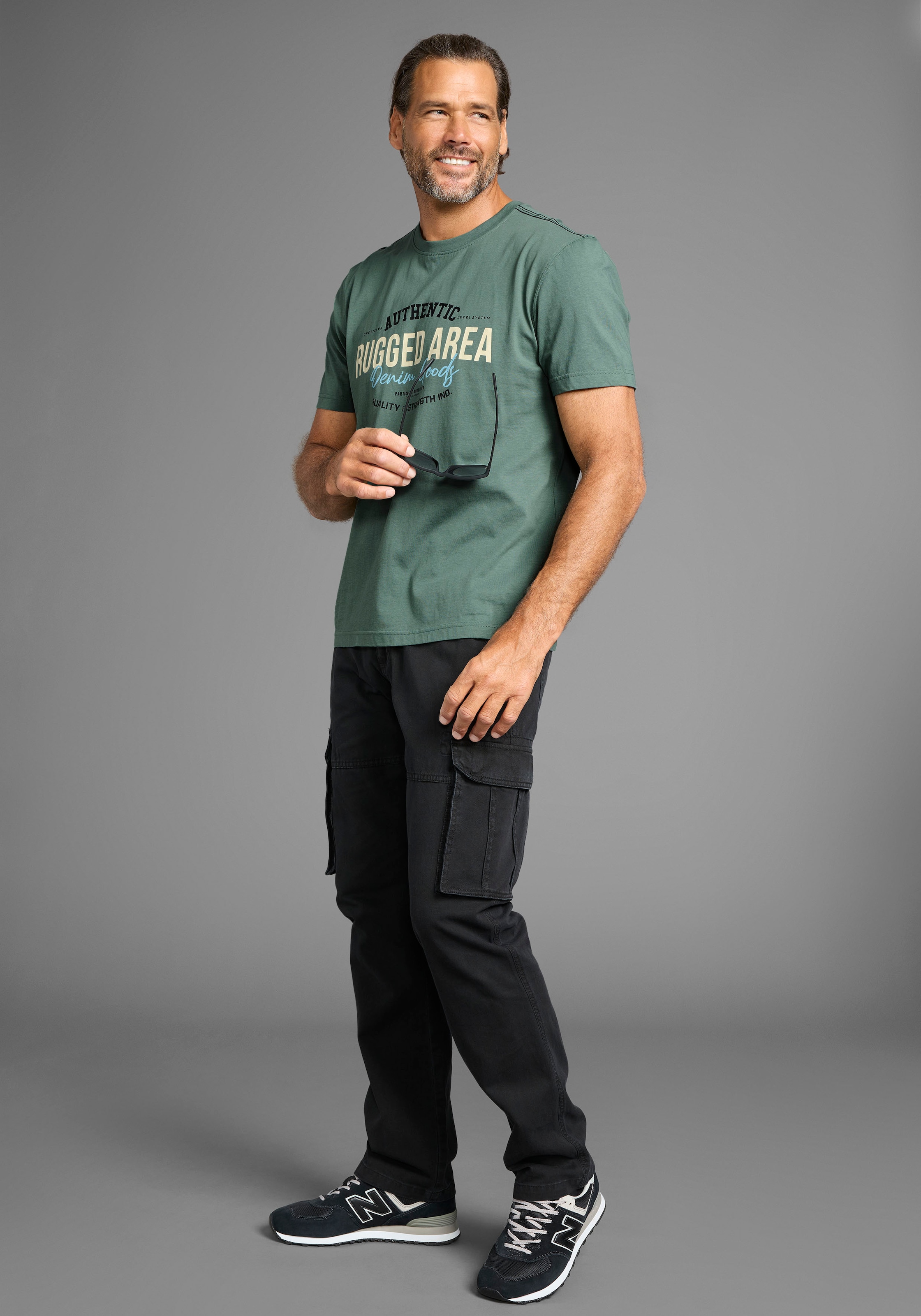Man's World T-Shirt, Kurzarm, Regular Fit, mit Print, Rundhalsausschnitt