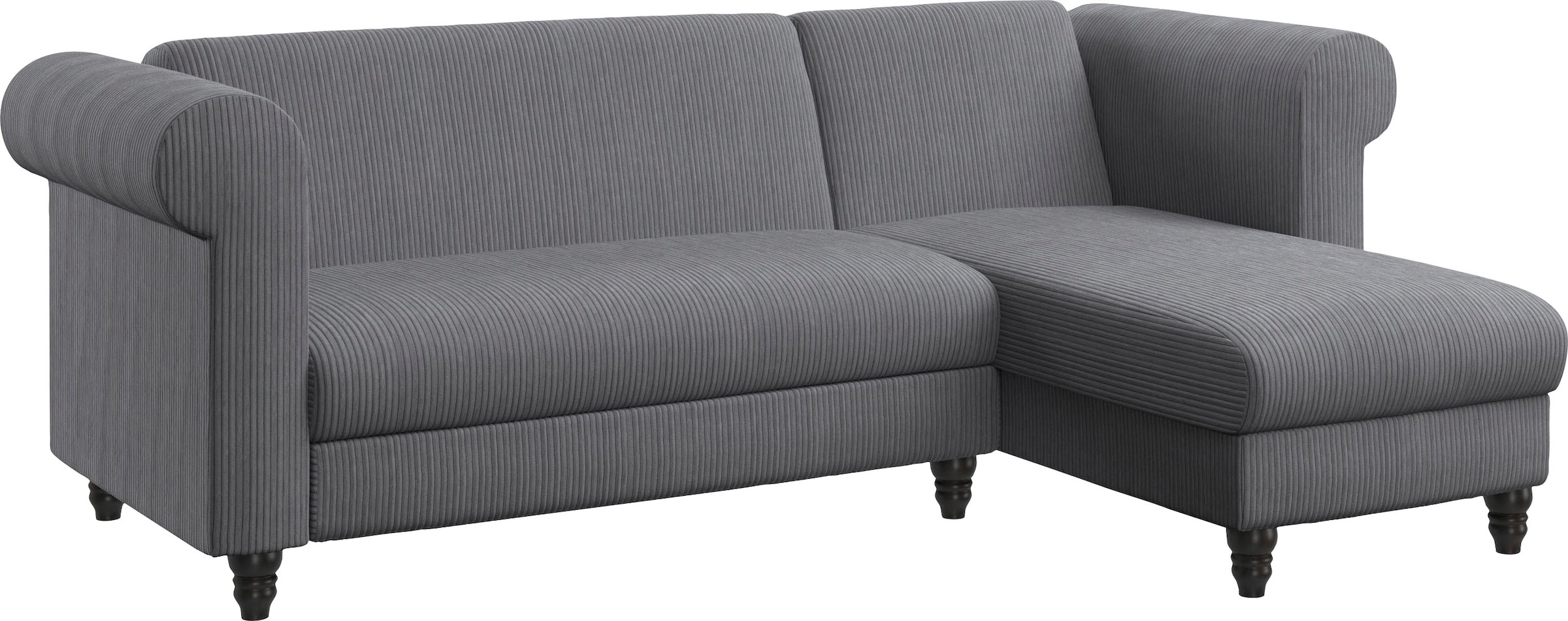Dorel Home Ecksofa »Felix II, L-Form, Schlafsofa 241cm (Liegefl. 108/195 cm),«, verstellb. Rückenlehne, Recamiere wechselbar, Cord
