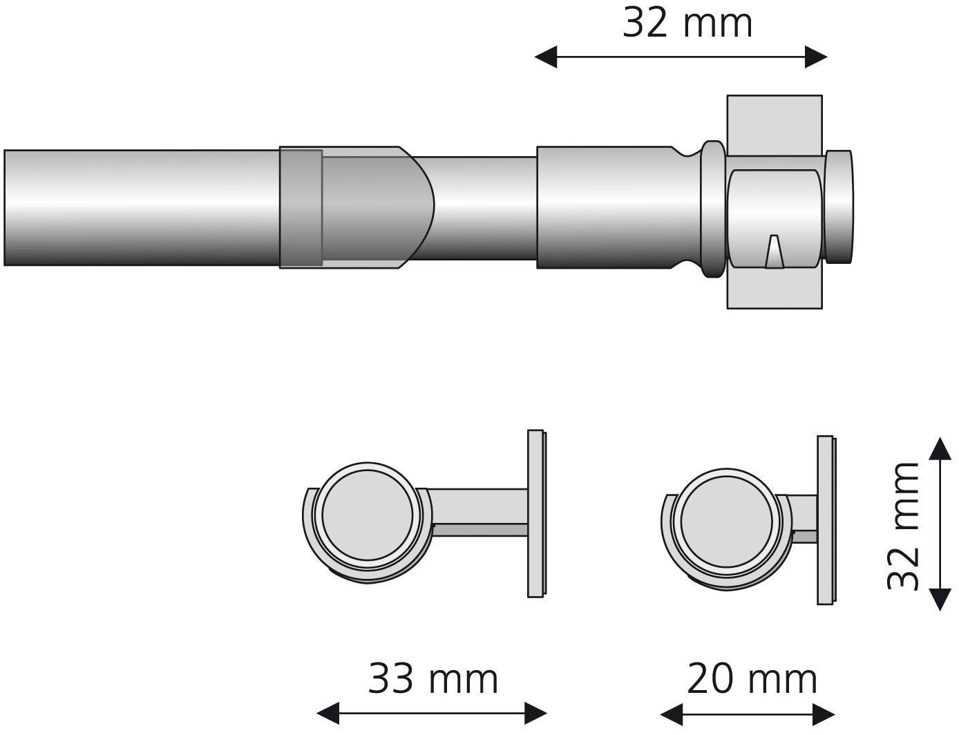 Liedeco Scheibenstange "Florida" Ø 12 mm 1 läufig-läufig ausziehbar günstig online kaufen