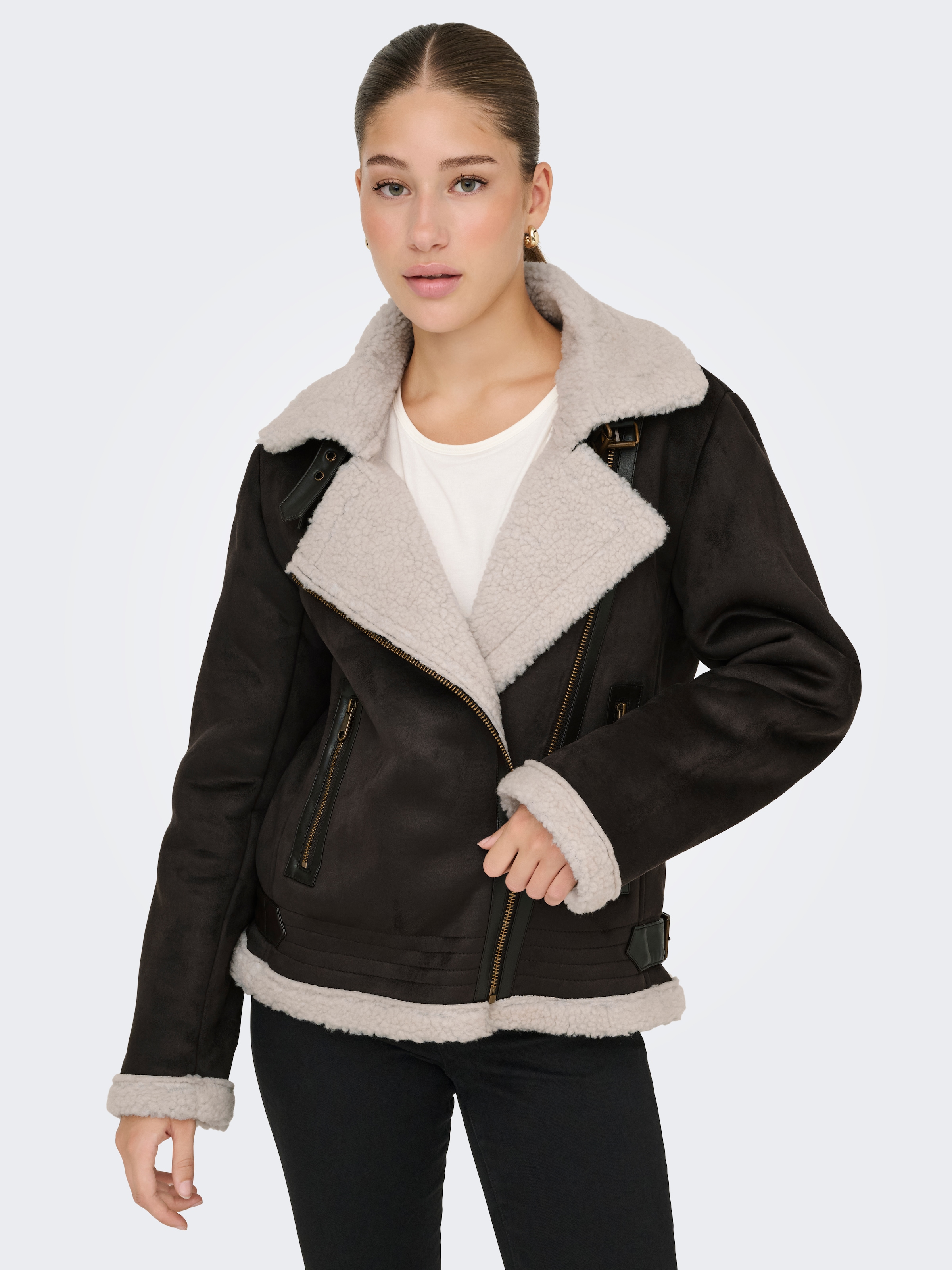 ONLY Lederimitatjacke "ONLNEWDIANA AVIATOR JACKET CC OTW", ohne Kapuze günstig online kaufen