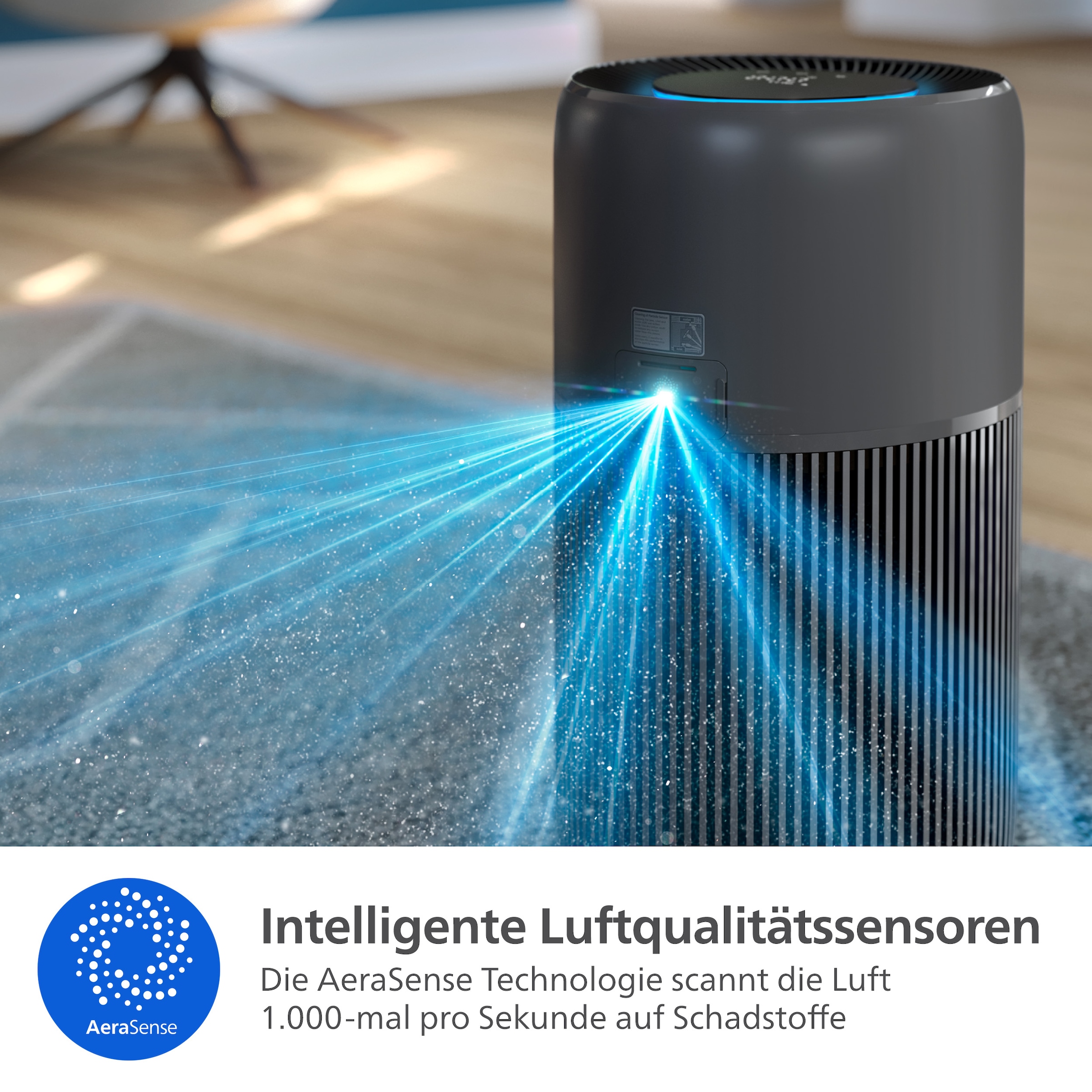 Philips Luftreiniger »AC2221/13 PureProctect Quiet 2200 Series, Luftreinigungsrate 420 m³/h« für 109 qm Räume 3-Schichten-HEPA-Filtersystem, mit App Verbindung, leise