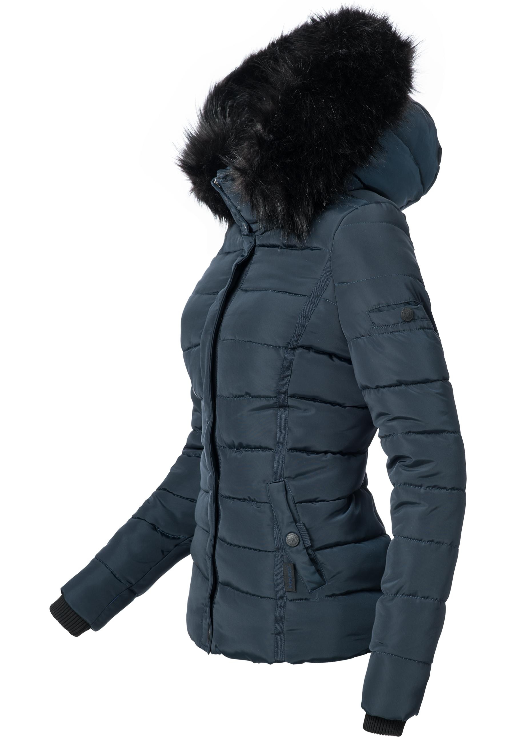 Navahoo Steppjacke »Miamor«, mit Kapuze, hochwertige Winterjacke m. voluminöser Kunstpelz-Kapuze