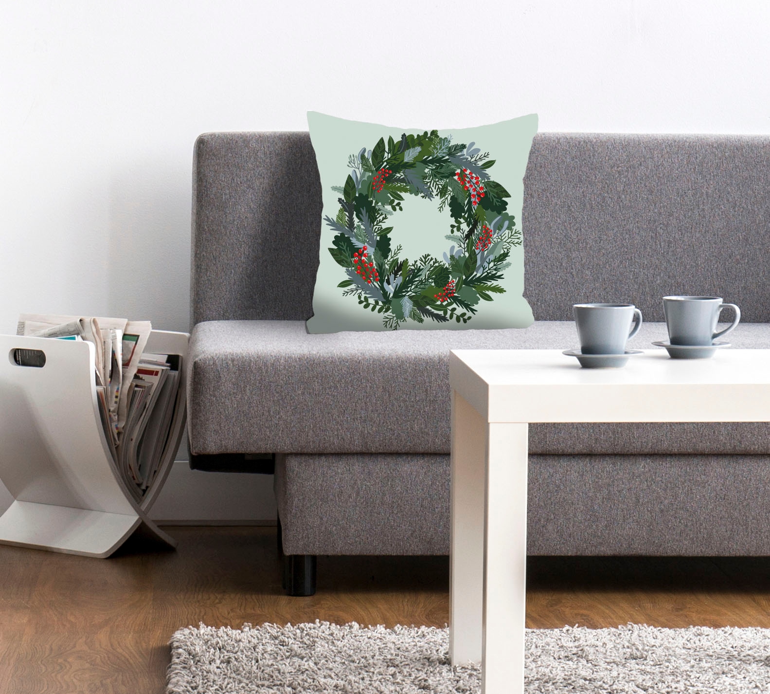 queence Dekokissen "Isabel" Kissenhülle,Weihnachtskranz,Festlich,Weihnachte günstig online kaufen