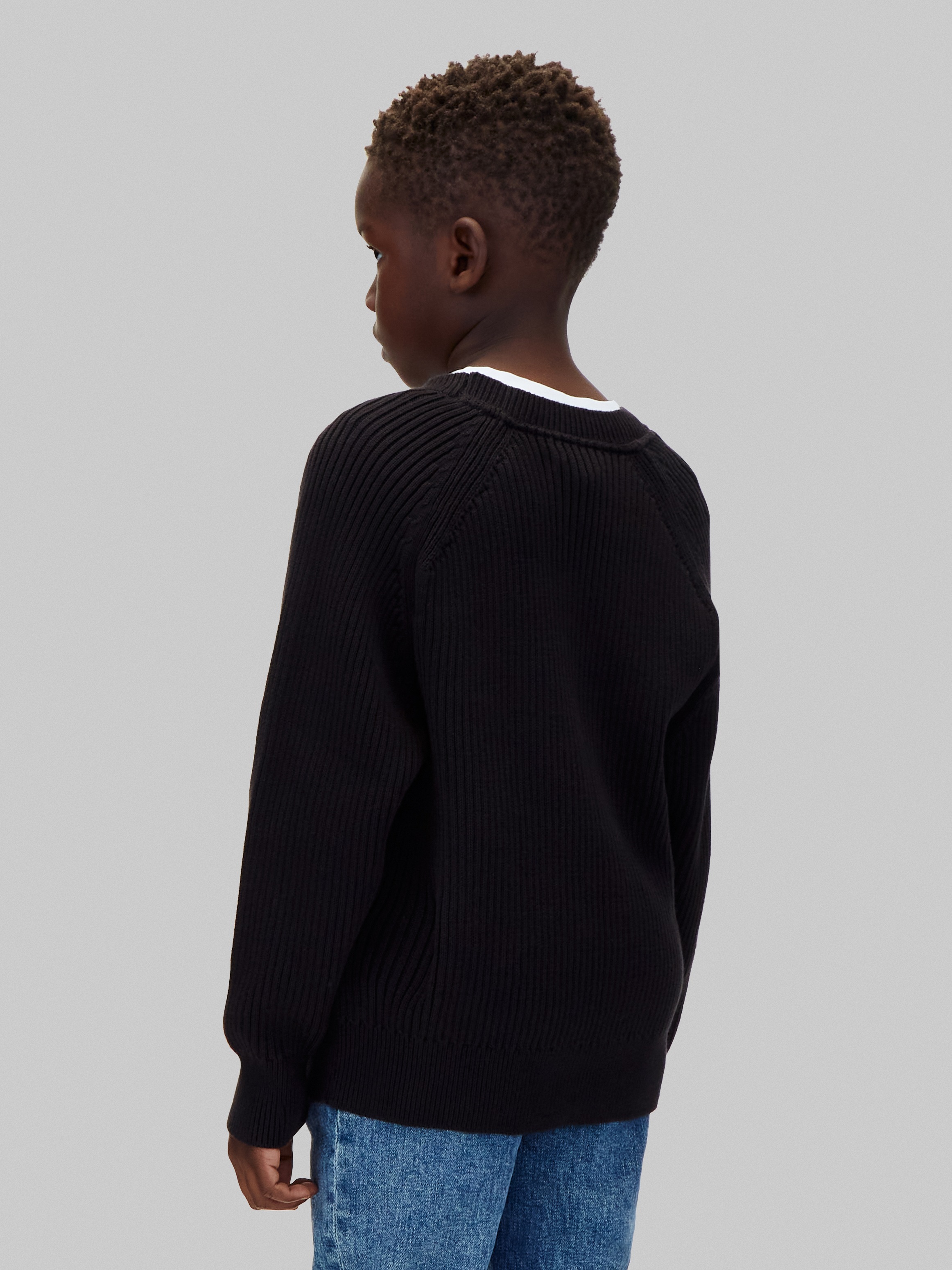Calvin Klein Jeans Strickpullover Raglanärmel, Regular Fit, reine Baumwolle