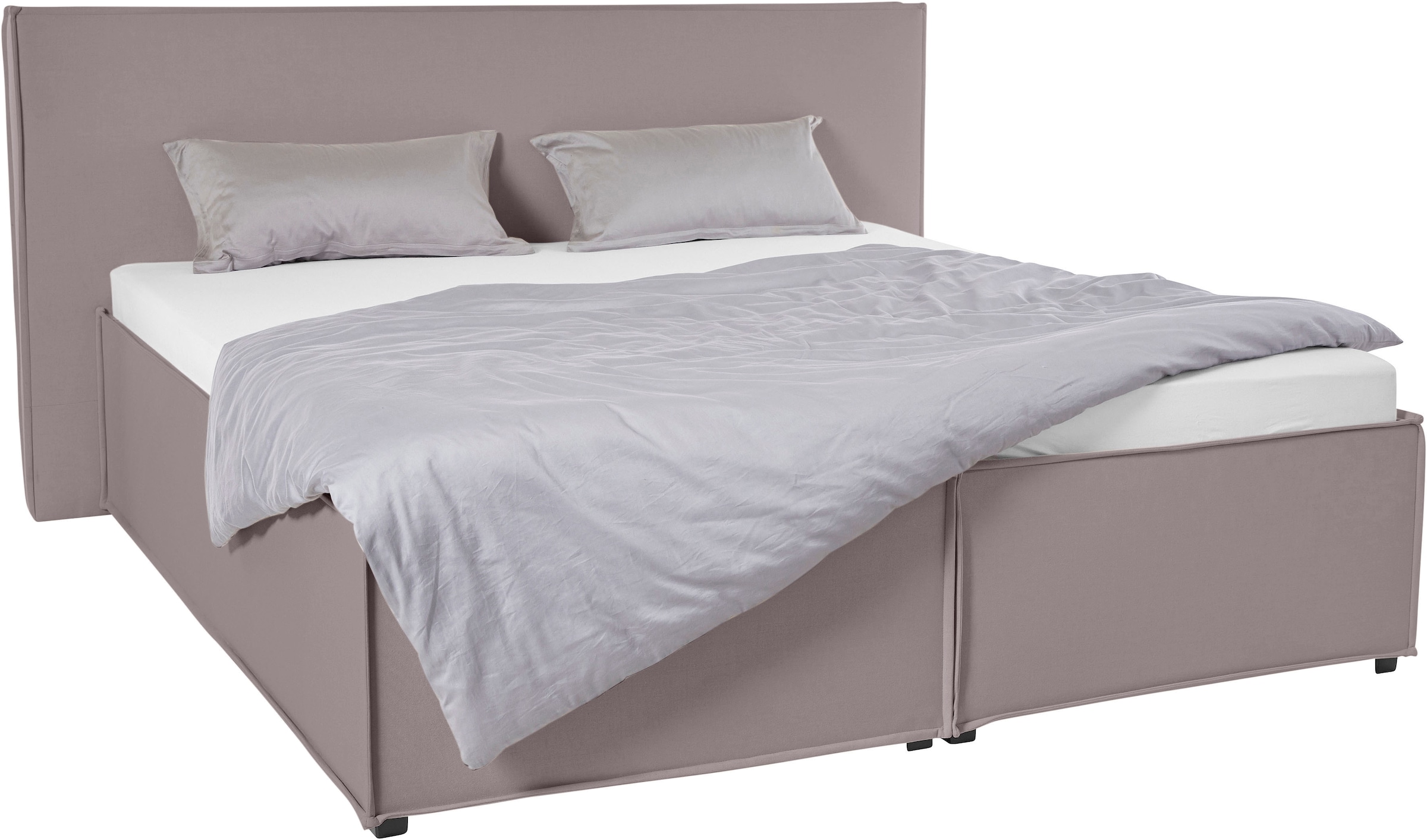 Polsterbett "Isaline", grau (hellgrau), B:213cm L:213cm, 100% Polyester, LEGER HOME BY LENA GERCKE, Betten, Polsterbett ohne Bettkasten Polsterbett, wahlweise ohne Matratze oder mit 3 Matratzenarten, Kopfteilhöhe 107 cm 4