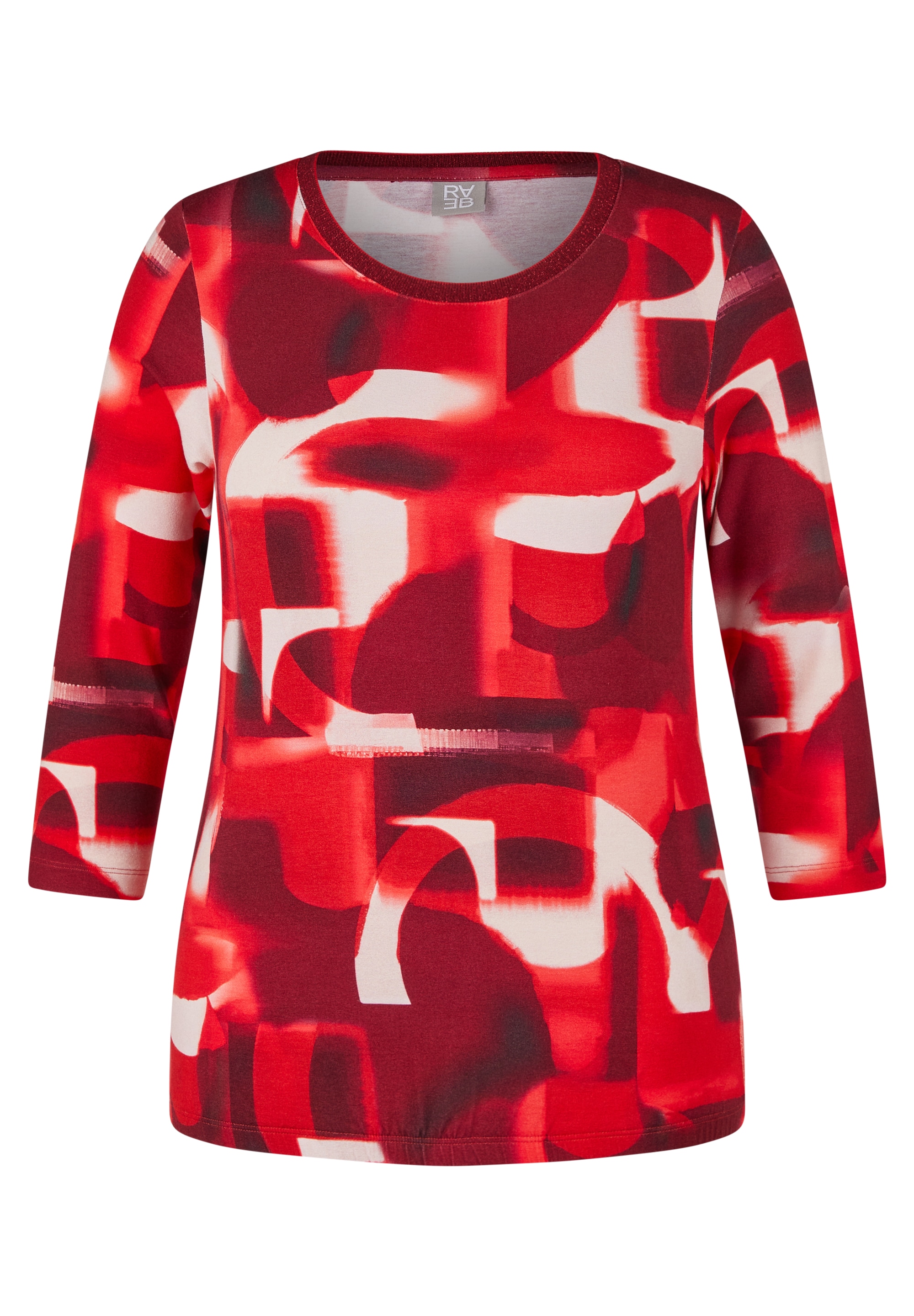 Rabe 3/4-Arm-Shirt , mit grafischem Muster und Glitzer-Rundhals
