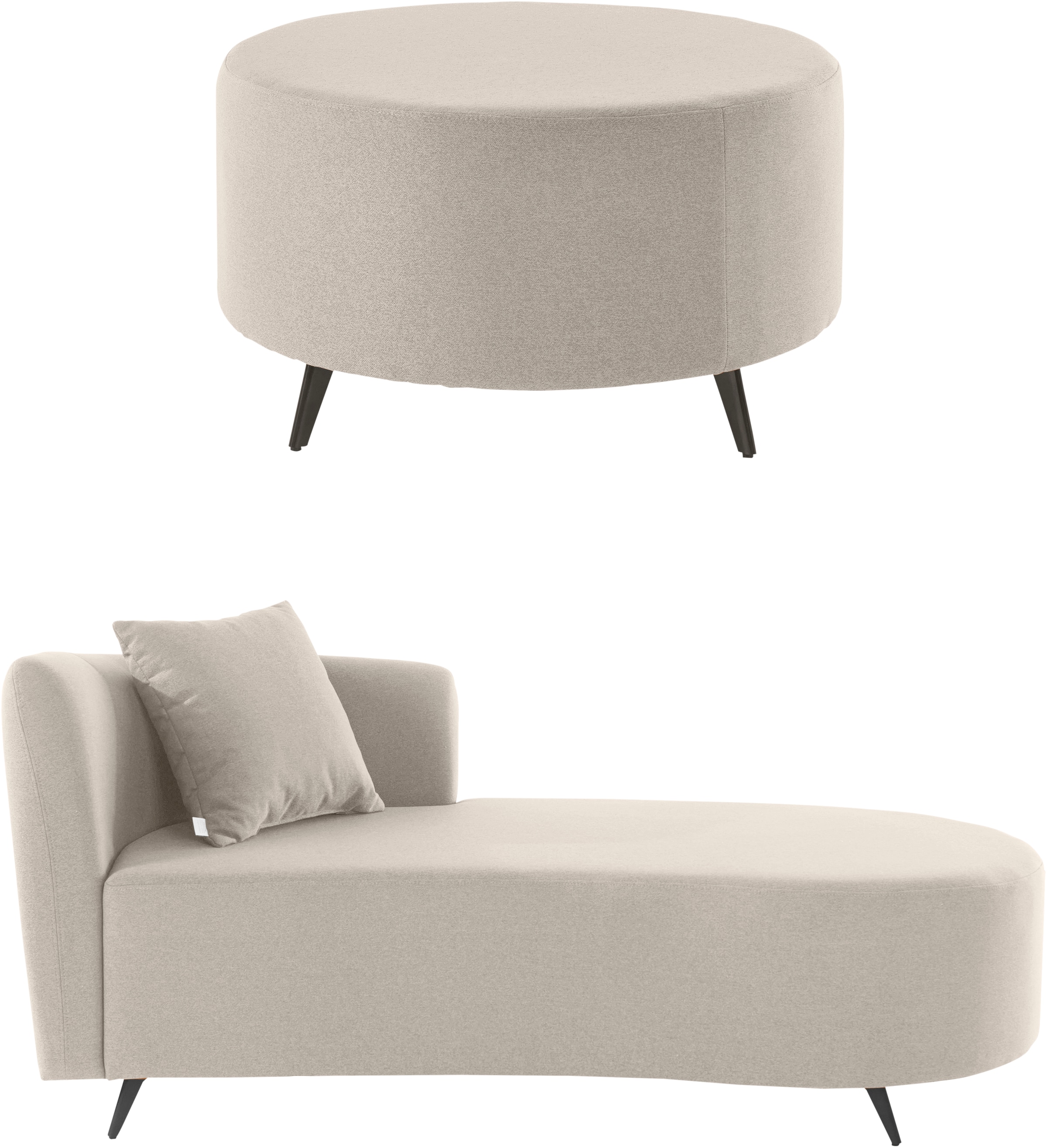 Home affaire Recamiere "Hulby" wahlweise mit und ohne Hocker und Armlehne l günstig online kaufen