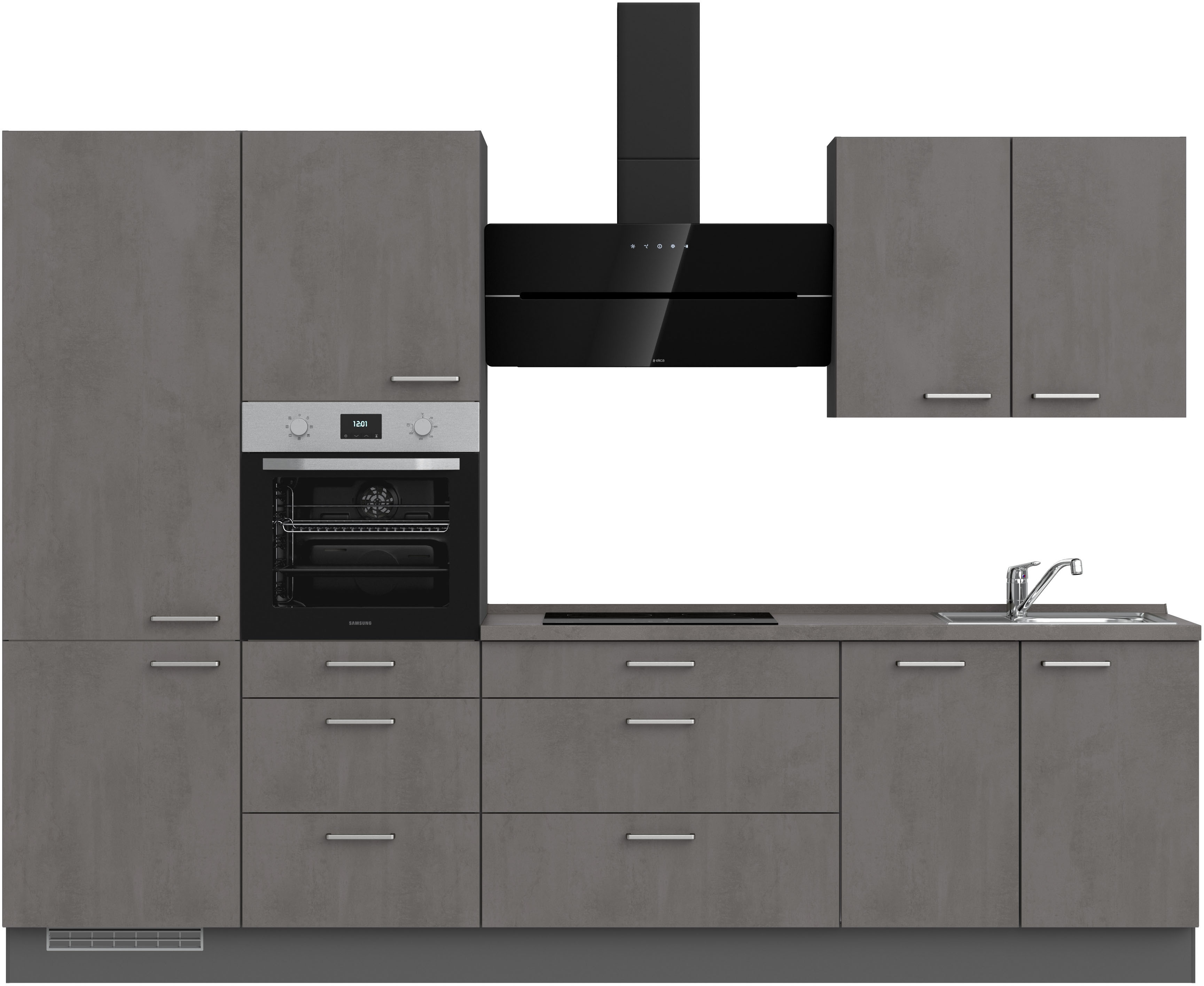 nobilia Küchenzeile ""Riva II", NEU: individuell anpassbar mit gratis Profi-Beratung" vormontiert, Breite 300 cm, Ausrichtung wählbar, wahlw. mit E-Geräten