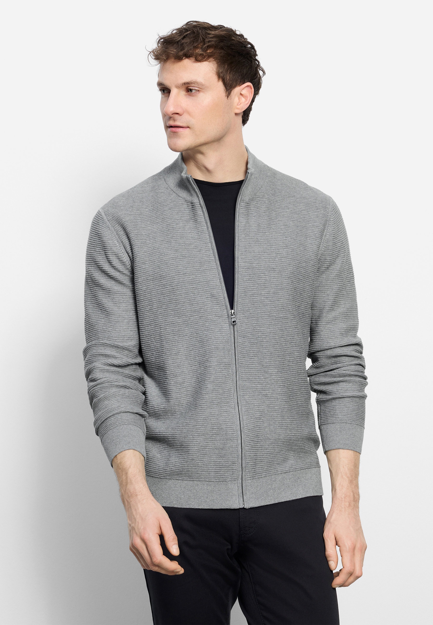 OLYMP Sweatjacke "OLYMP Casual Strick, Sweatjacke"