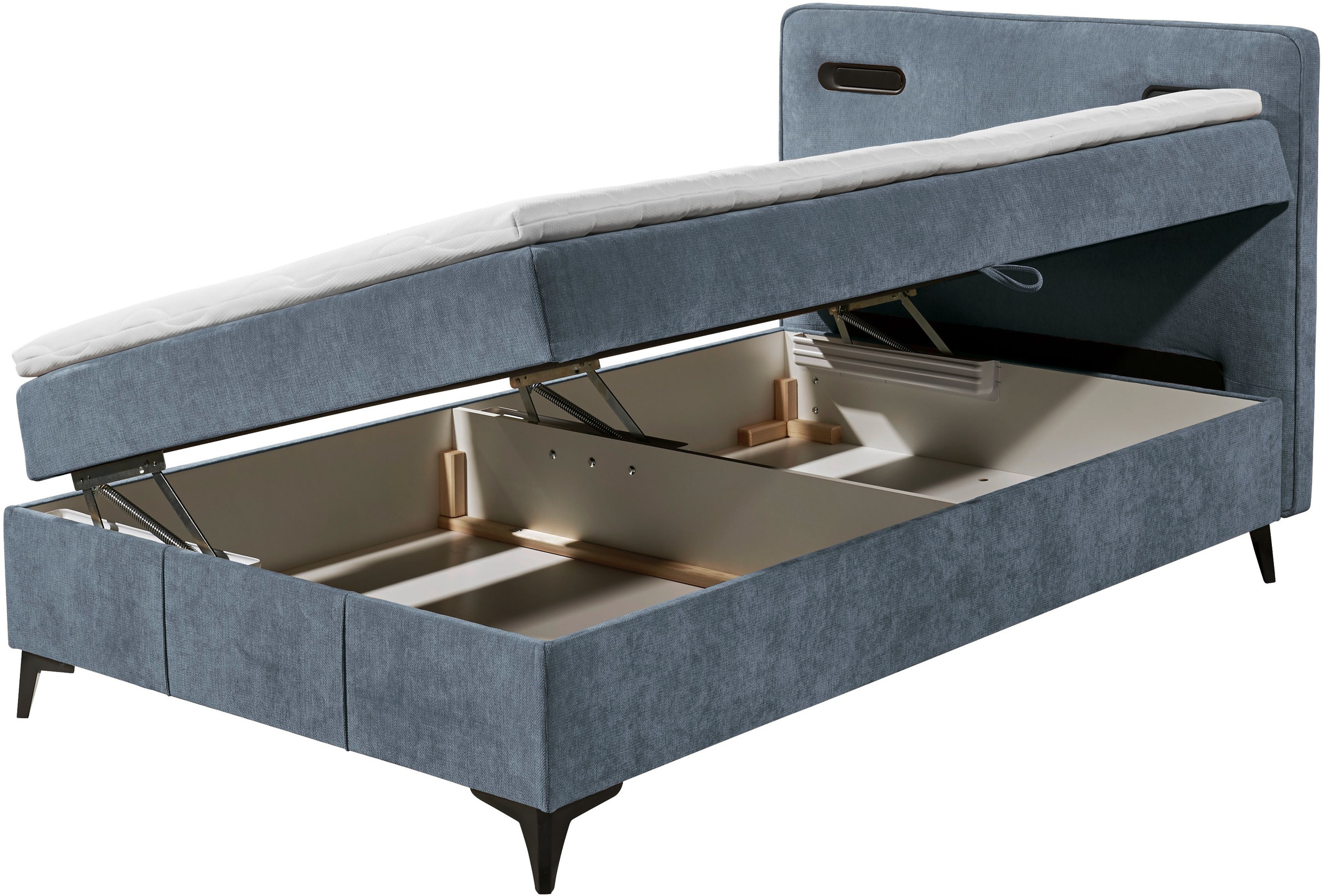 ED EXCITING DESIGN Boxbett »Altea 120x200 mit LED und Bettkasten« inkl. 4 cm Topper, H3, Bettkasten und LED-Beleuchtung